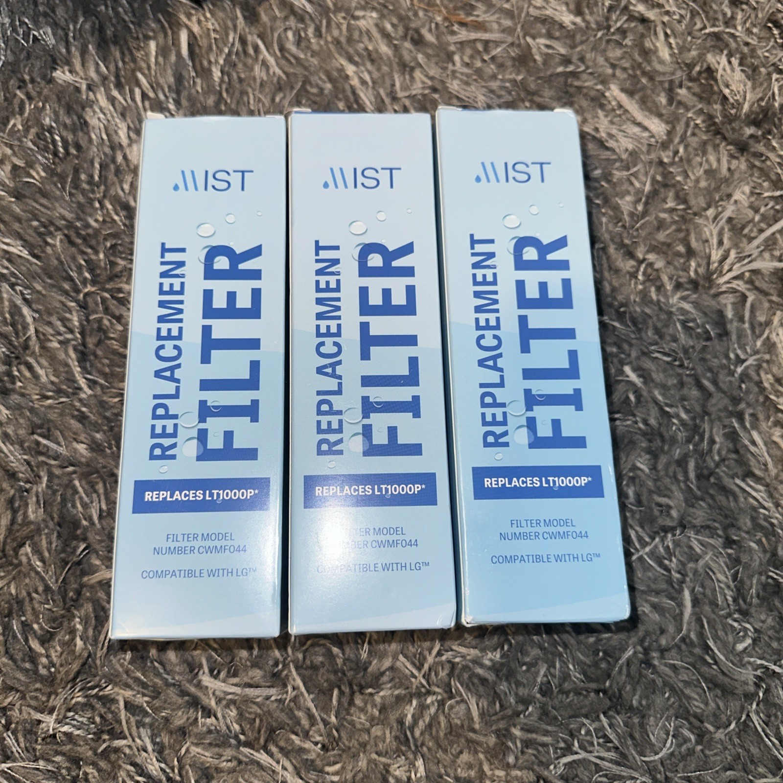 3 Pack Mist LT1000P Water Filter Replacement, Compatible LG Models (CWMF002)