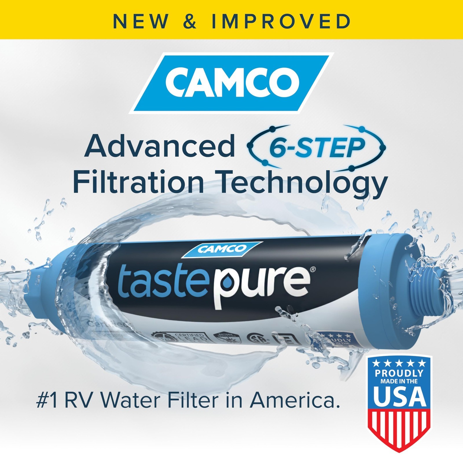 Camco Tastepure XL RV Water Filter Extra Large & Hose Protector Blue NEW LB2