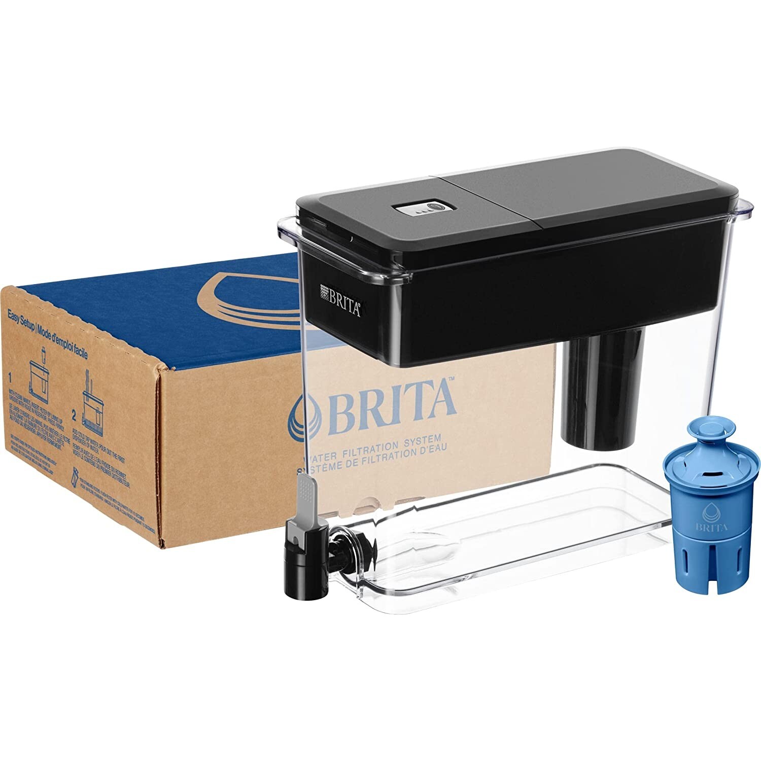 Brita XL Water Filter Dispenser for Tap and Drinking Water with 1 Elite Filter