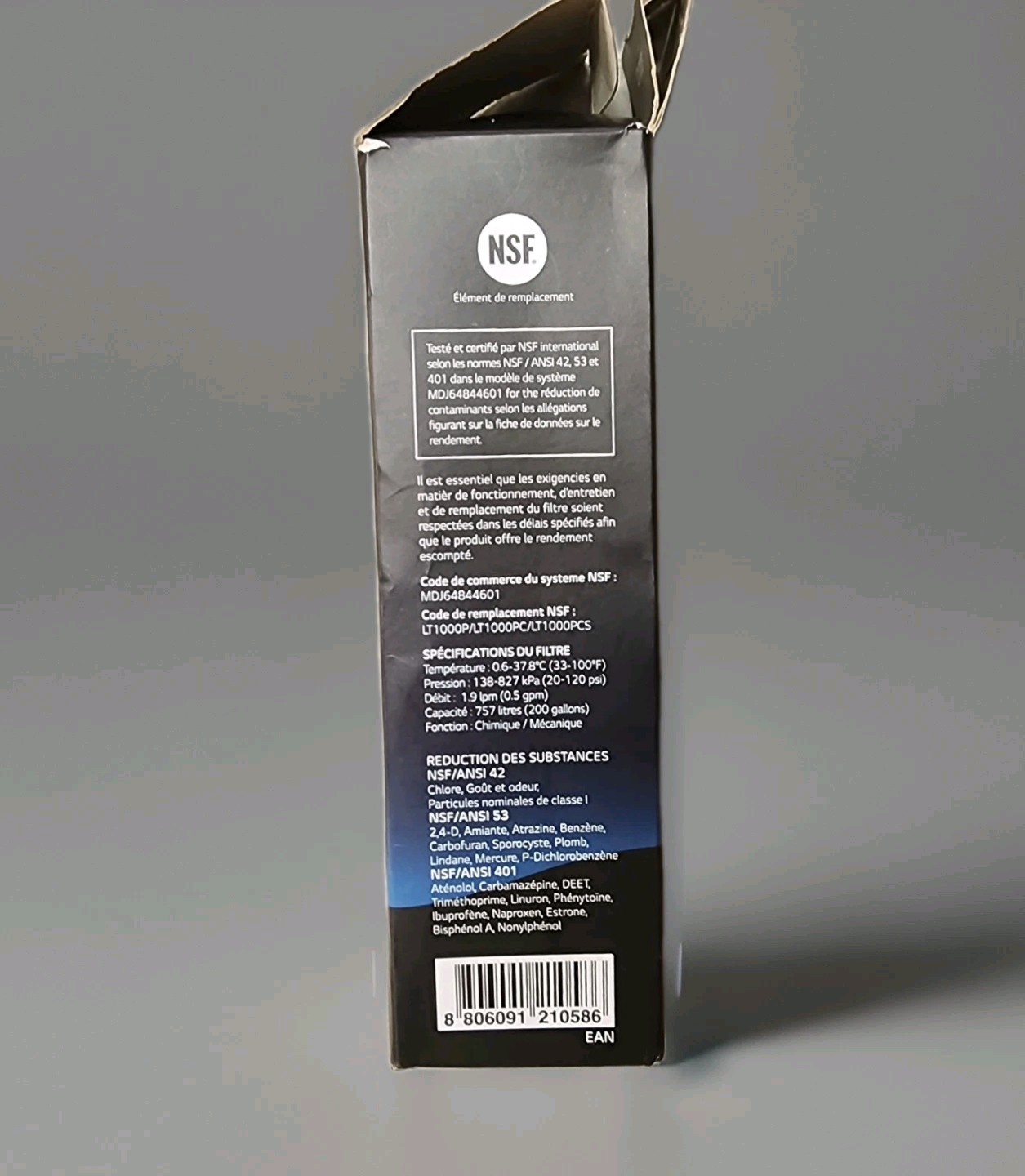 LG Water Filter LG LT1000P PN: ADQ747935 (6mth)