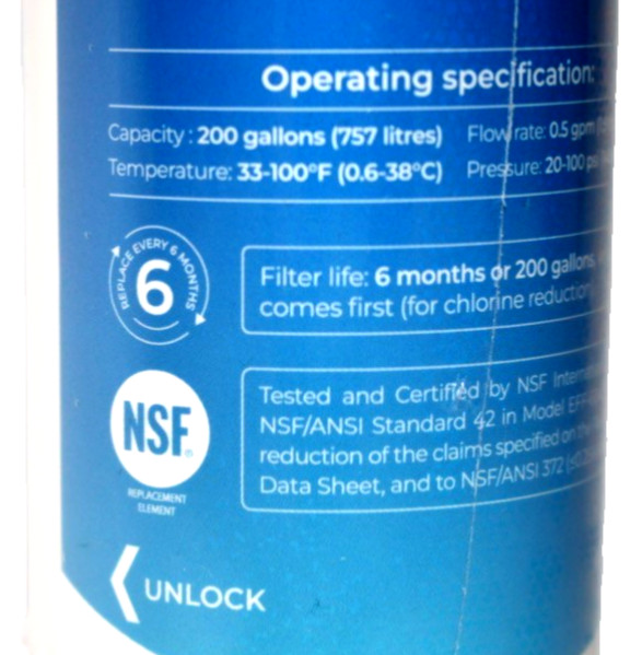 Waterdrop WD-F46 Refrigerator Water Filter for LG LT1000P, LT1000PC, ADQ747935