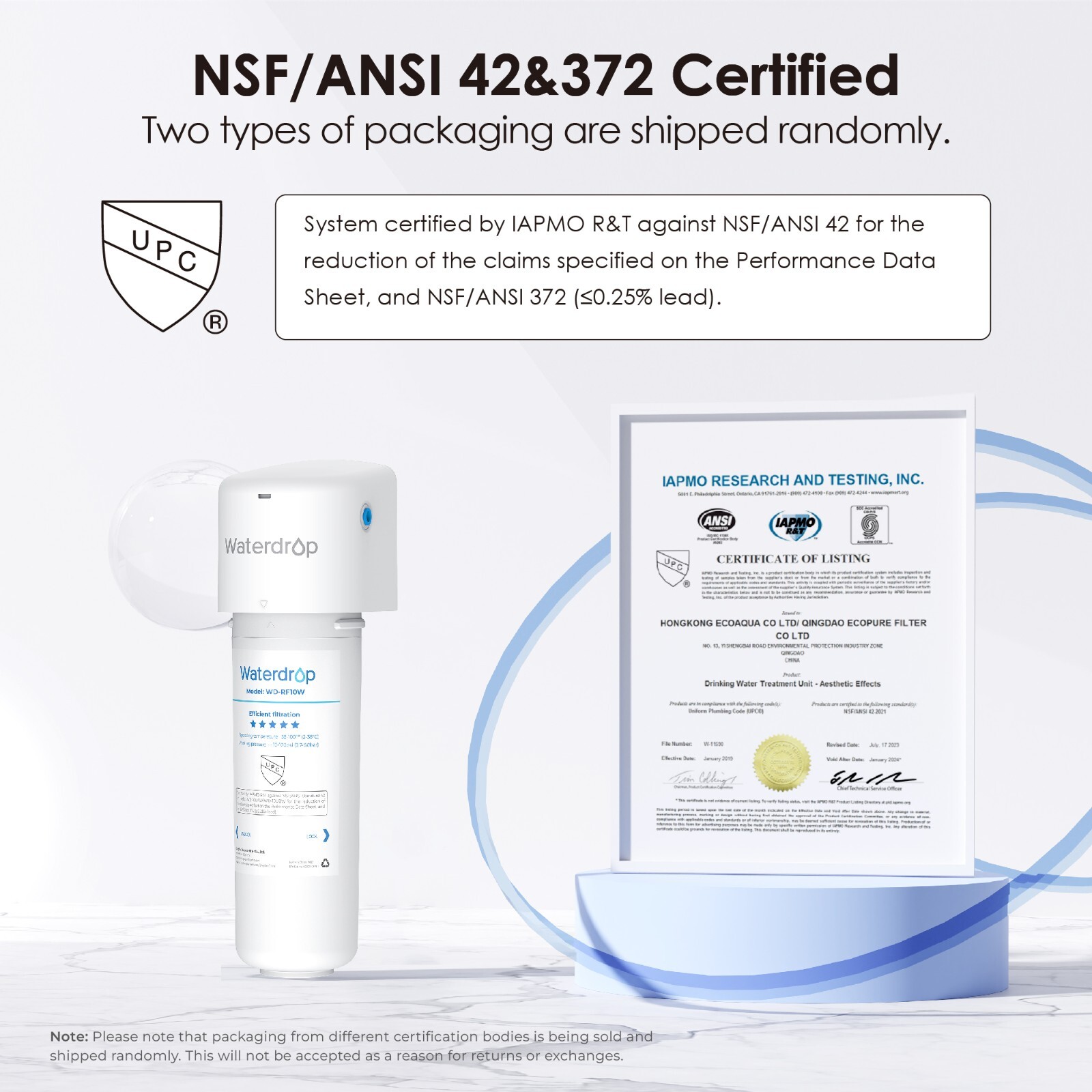 Waterdrop 10UAW Under Sink Water Filter System,NSF/ANSI 42 Certified, 8K Gallons