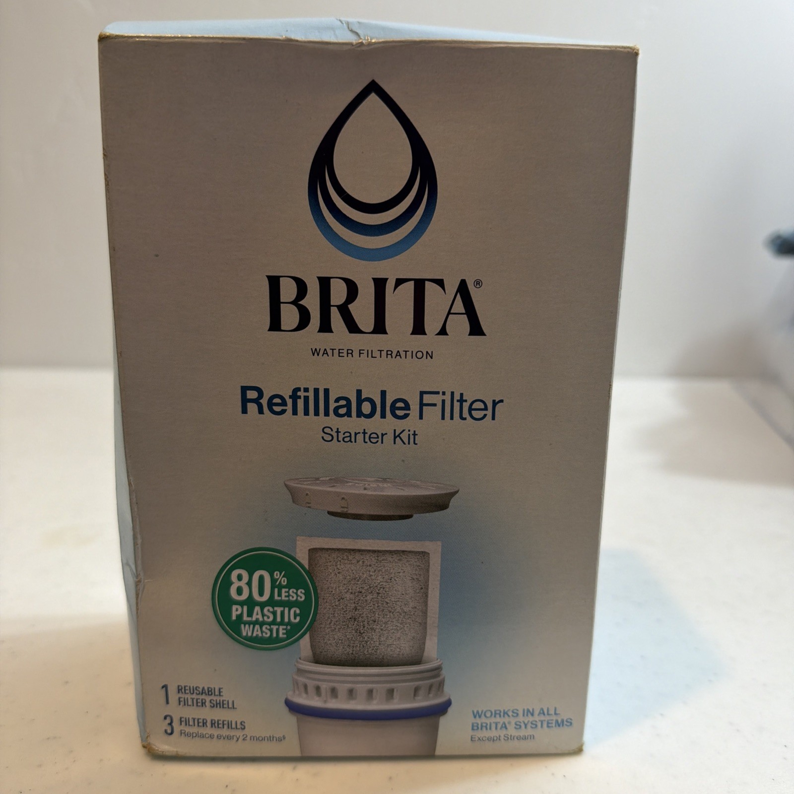 3 Qty Brita Water Filtration Refillable Filter Starter Kit 3pk – Without box