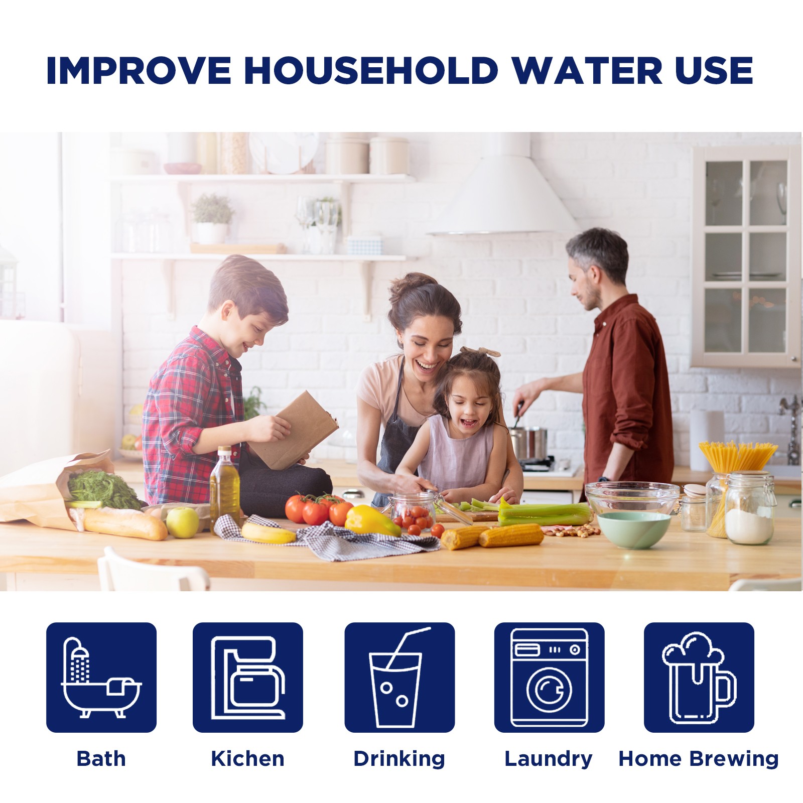 5 Pack Granular Activated Carbon GAC Water Filter for Reverse Osmosis RO System