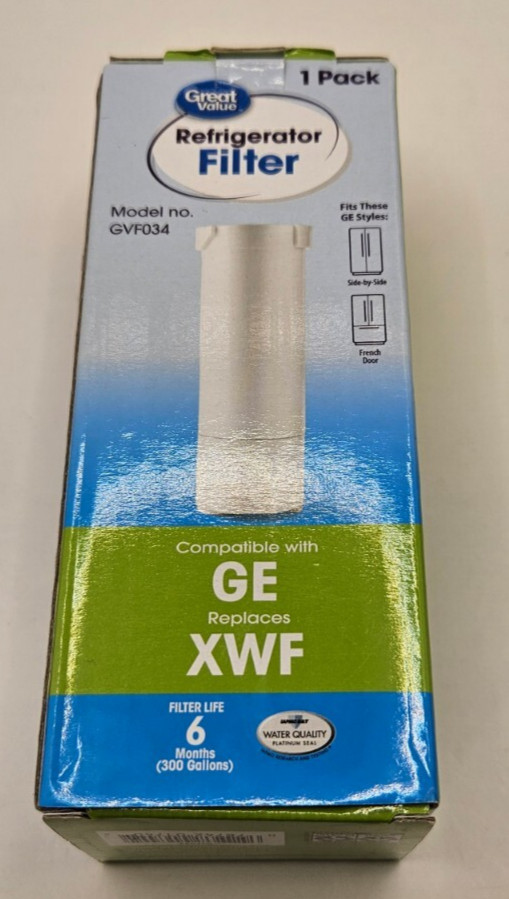 Great Value GE Refrigerator Replacement Filter Model GVF034 – Replaces GE XWF
