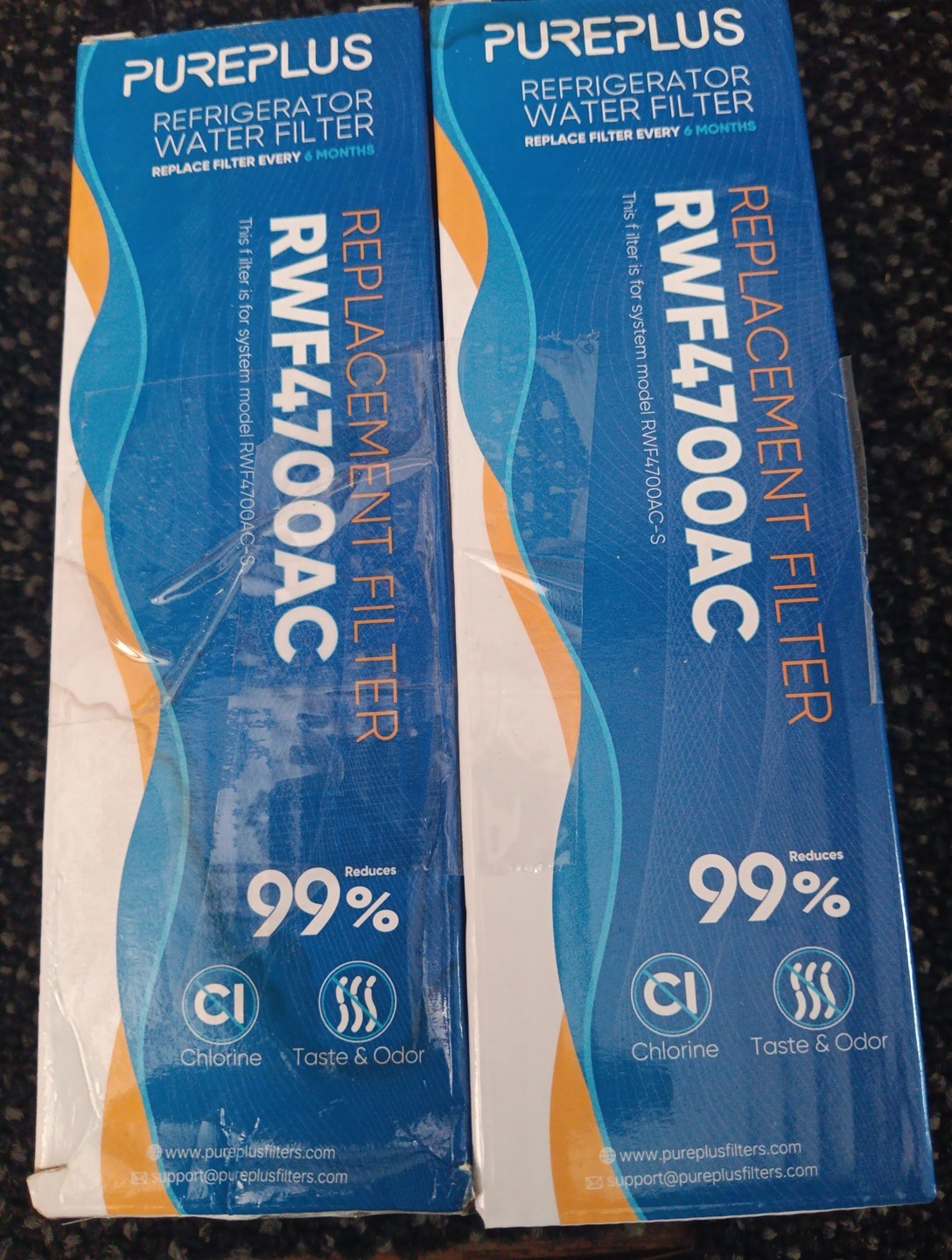Pure Plus 9980 Refrigerator Water filter Replacement Filter RWF4700AC X2 NIB