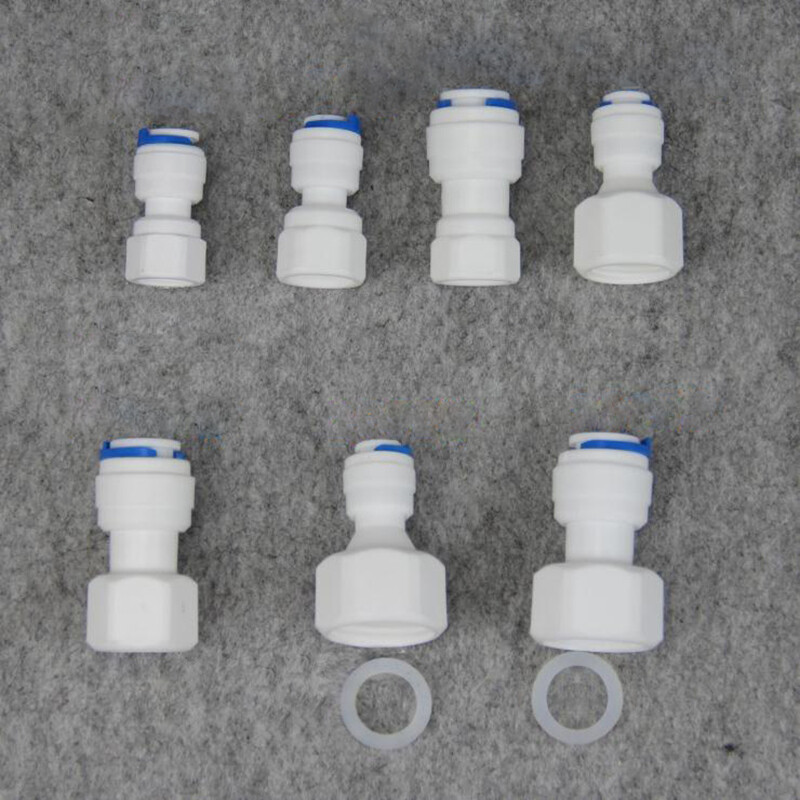 1/4″ 3/8″ Adaptor Push Fit Tube Connector Female Thread Fitting Water Filter