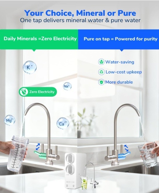 600 GPD Reverse Osmosis System Under Sink Water Filter System Tankless 8 Stage