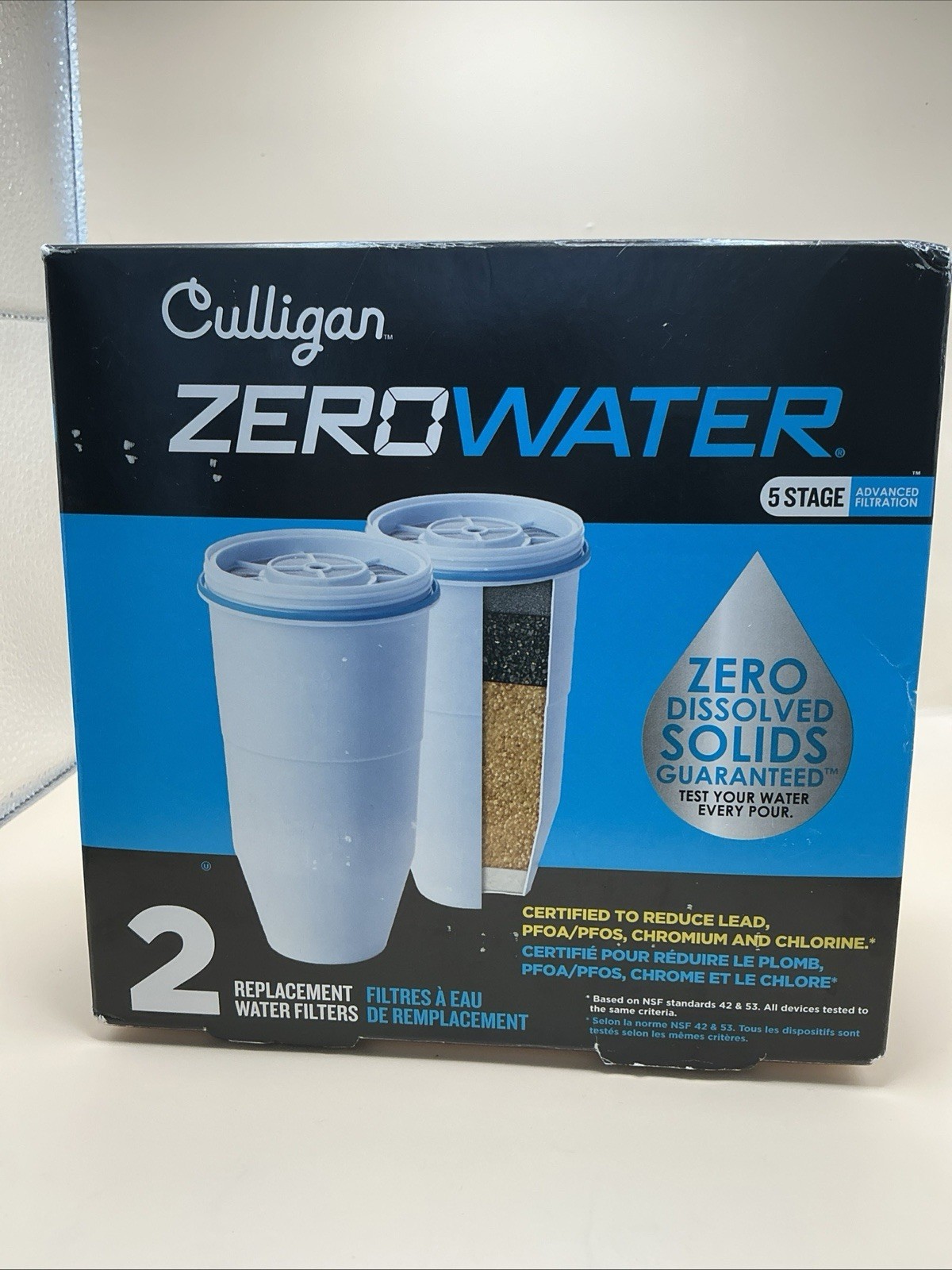 Culligan ZeroWater Replacement Water Filters 2 Packs 5 Stage Advanced Filtration