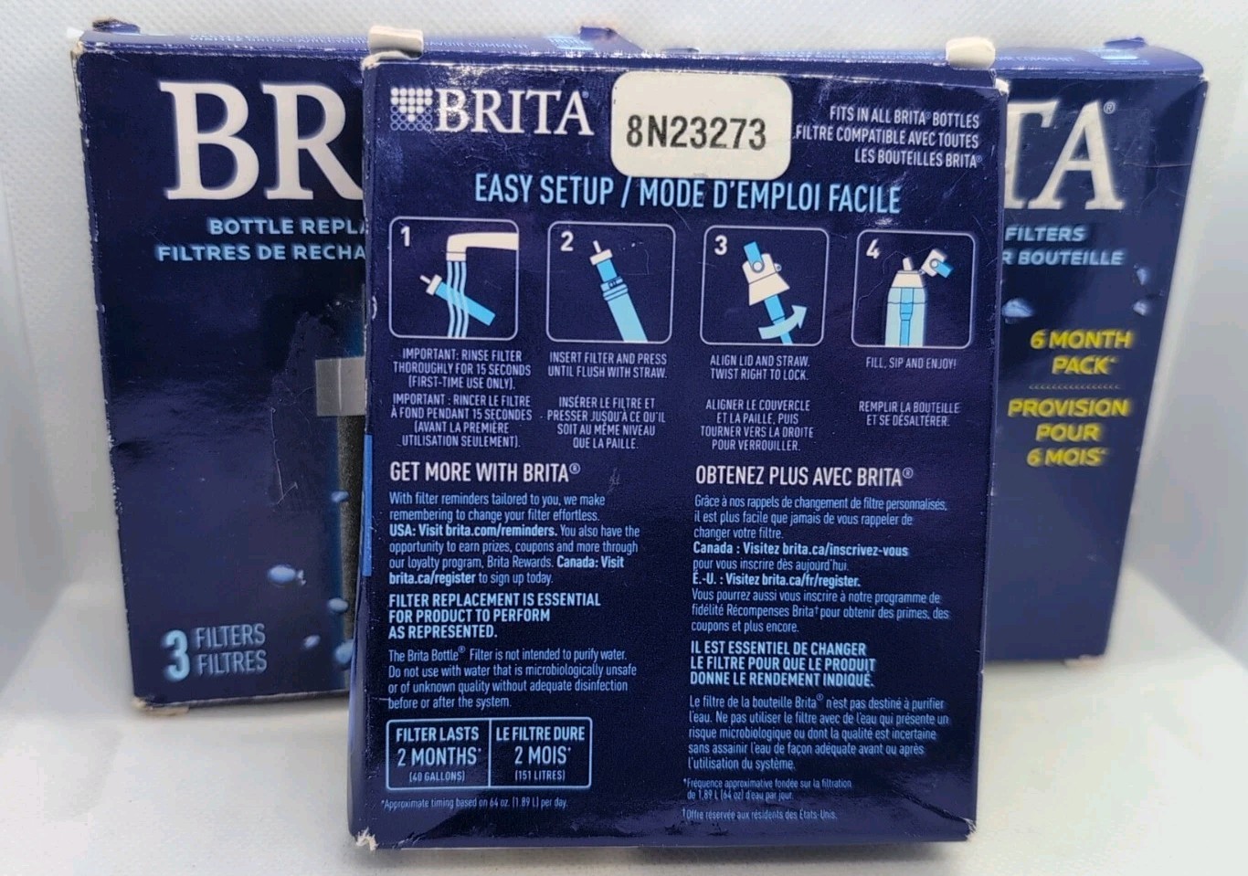 (3) Brita Water Bottle Replacement Filters 3 In Each, 9 Total