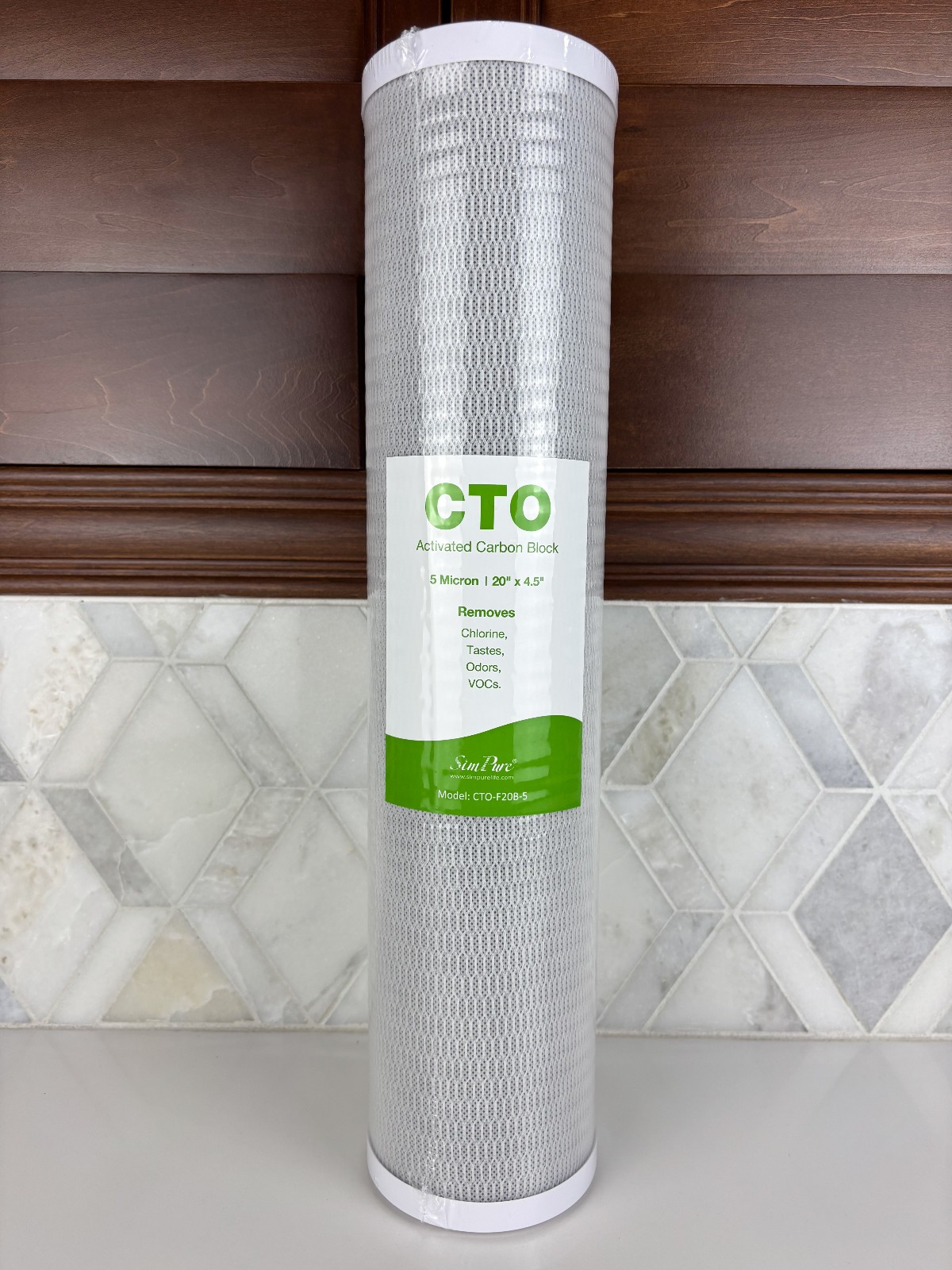 SimPure CTO-F20B-5 Activated Carbon Block 5 Micron 20″ x 4.5″ Filter Whole House