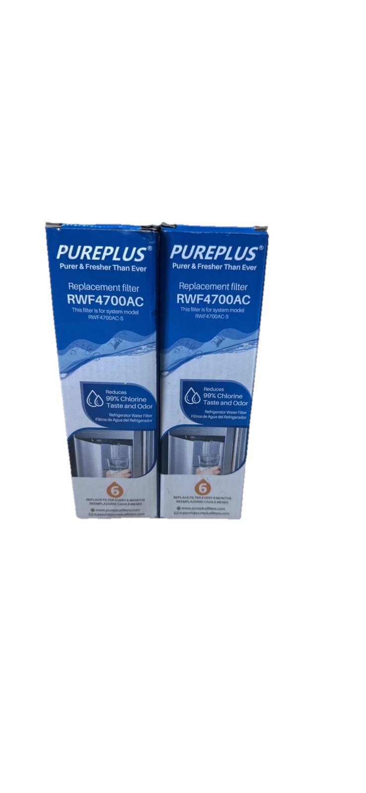 PurePlus RWF4700AC Water Filter 2 Pack & AF004 Carbon Air Filter 2 pack