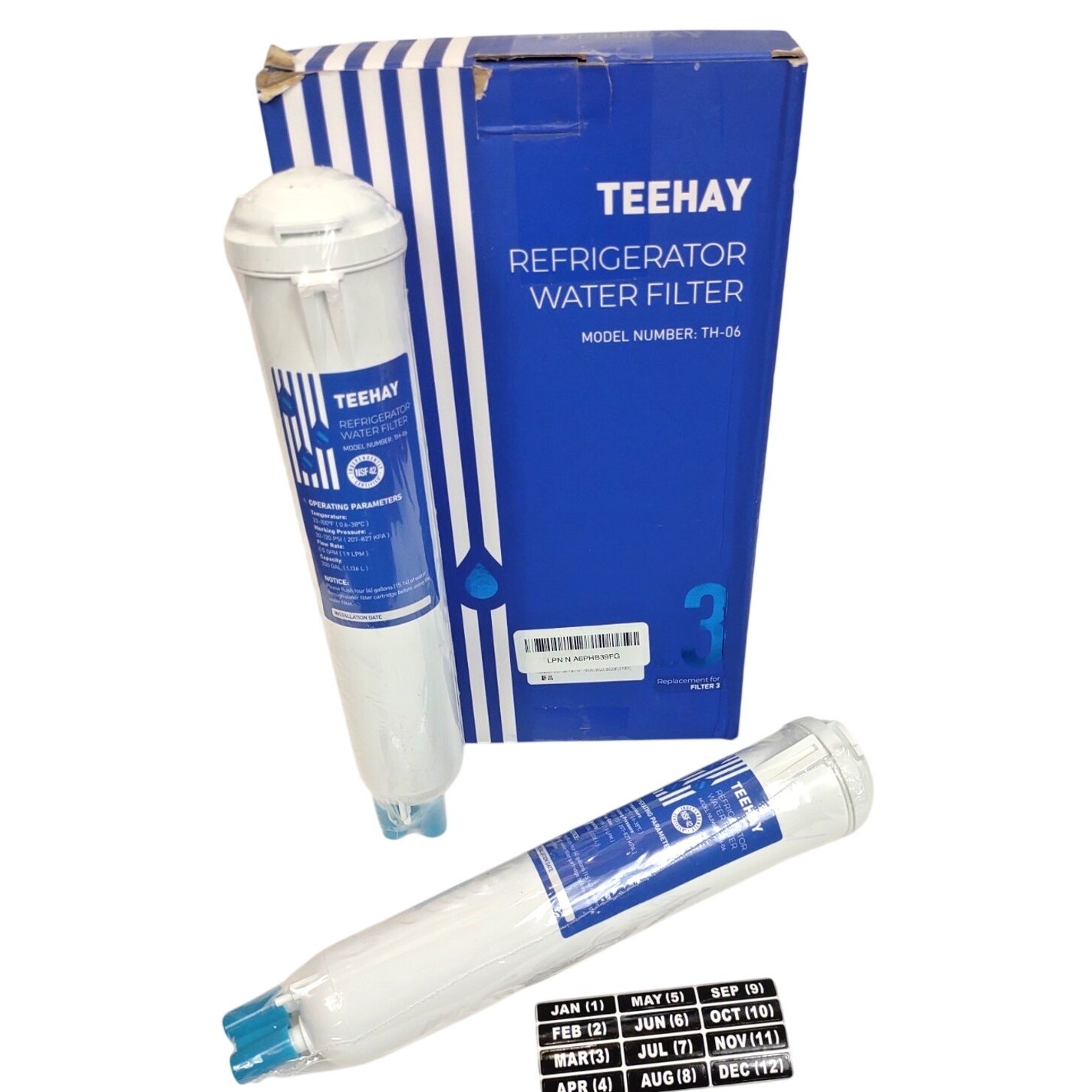 Teehay Refrigerator Water Filter Replacement TH-06 (2 Pack) New Sealed 300 Gal
