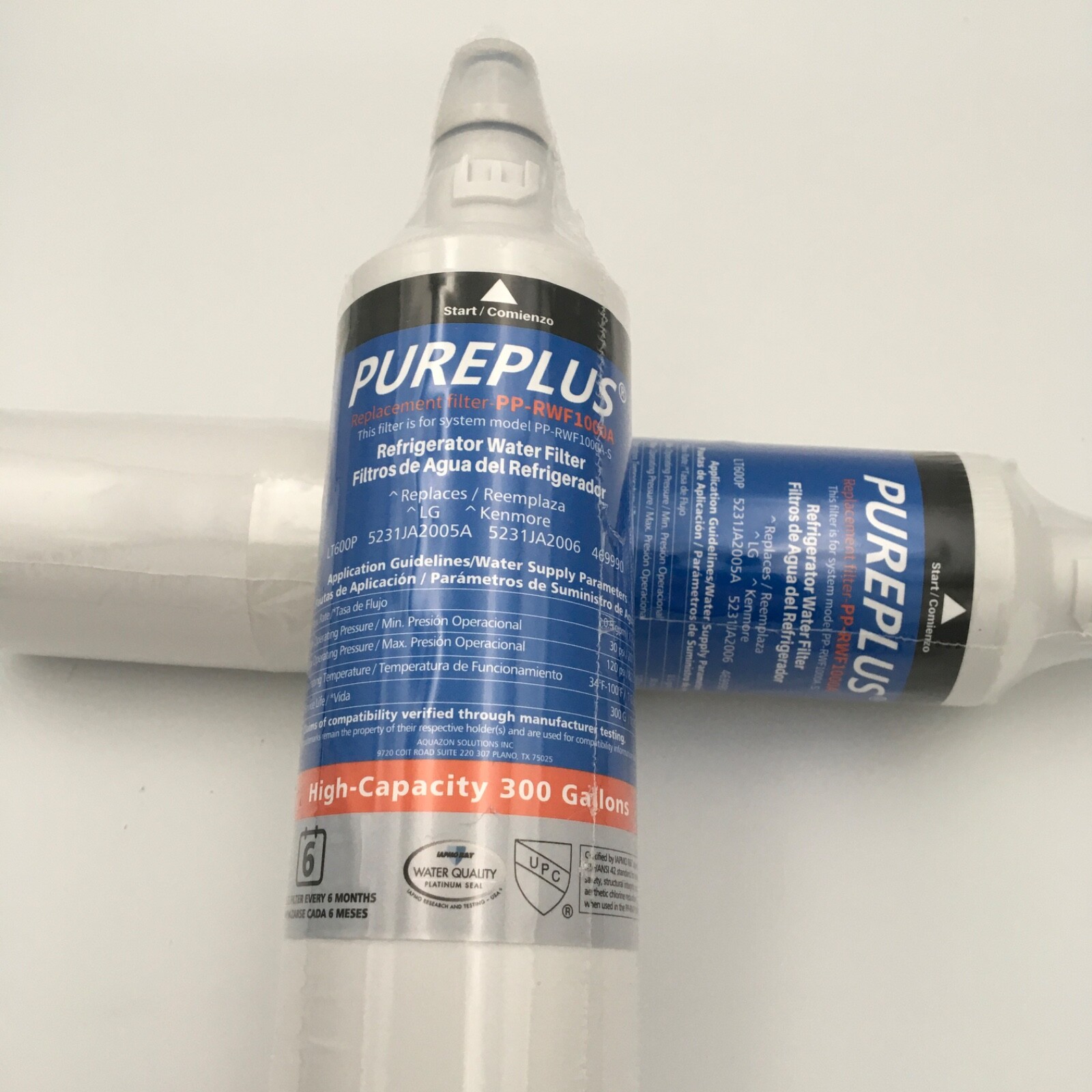 NEW Pureplus Refrigerator Replacement Filter 2 EA PP-RWF1000A-S / LT600P /469990