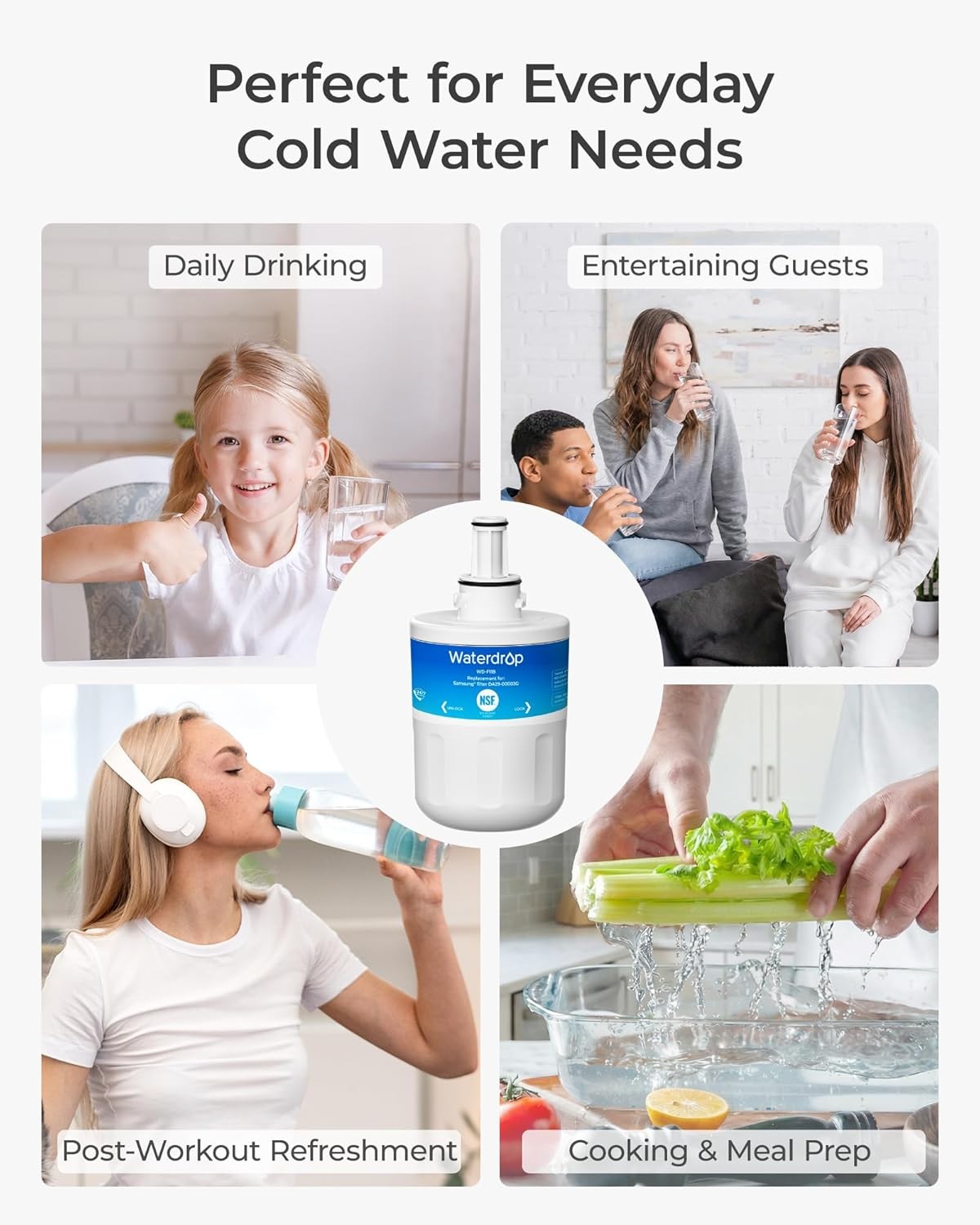 Waterdrop DA29-00003G Water Filter, Replacement for Samsung DA29-00003G,HAFCU1