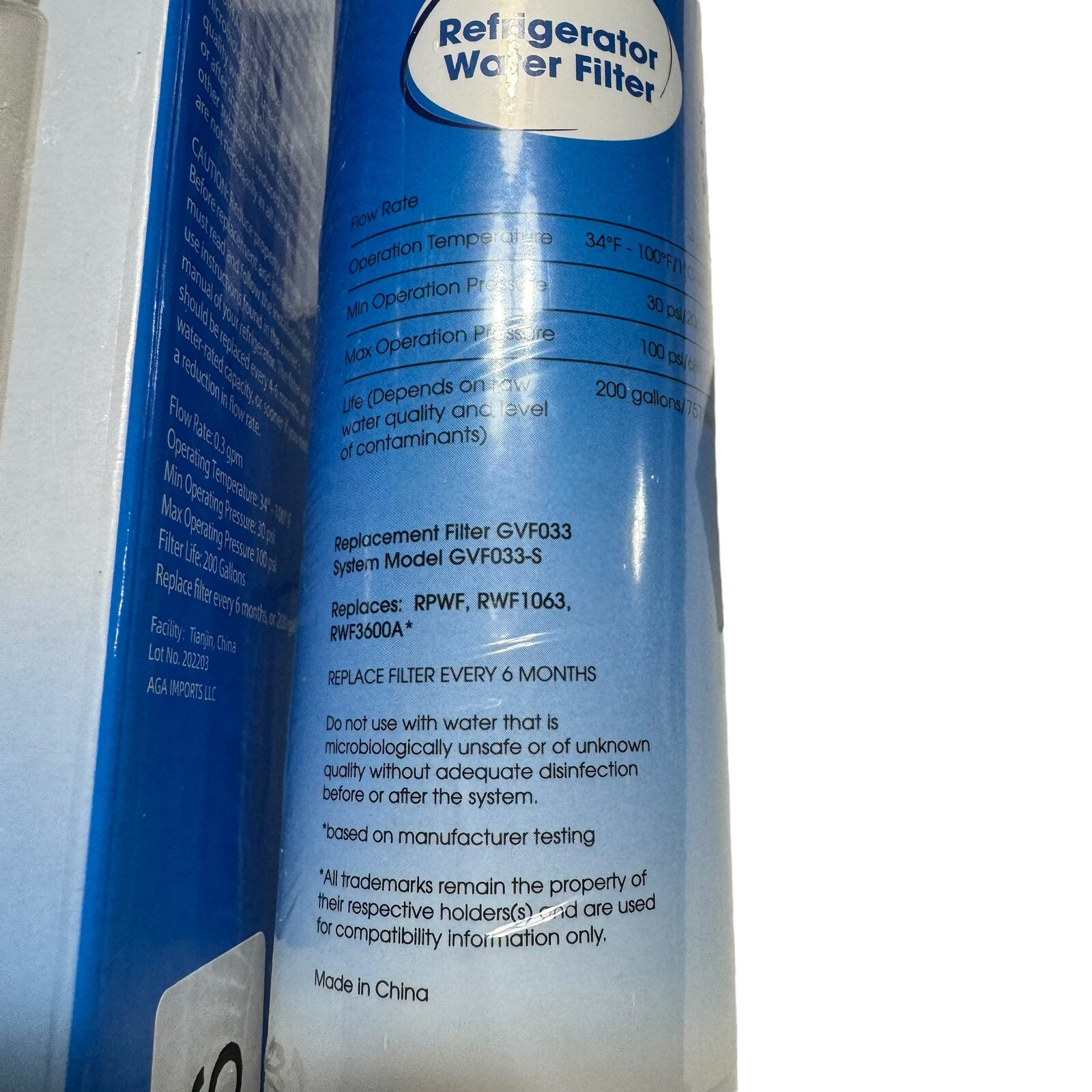 Great Value for GE RPWF (Not RPWFE) GVF033 Water Filter 1 Pack – NEW