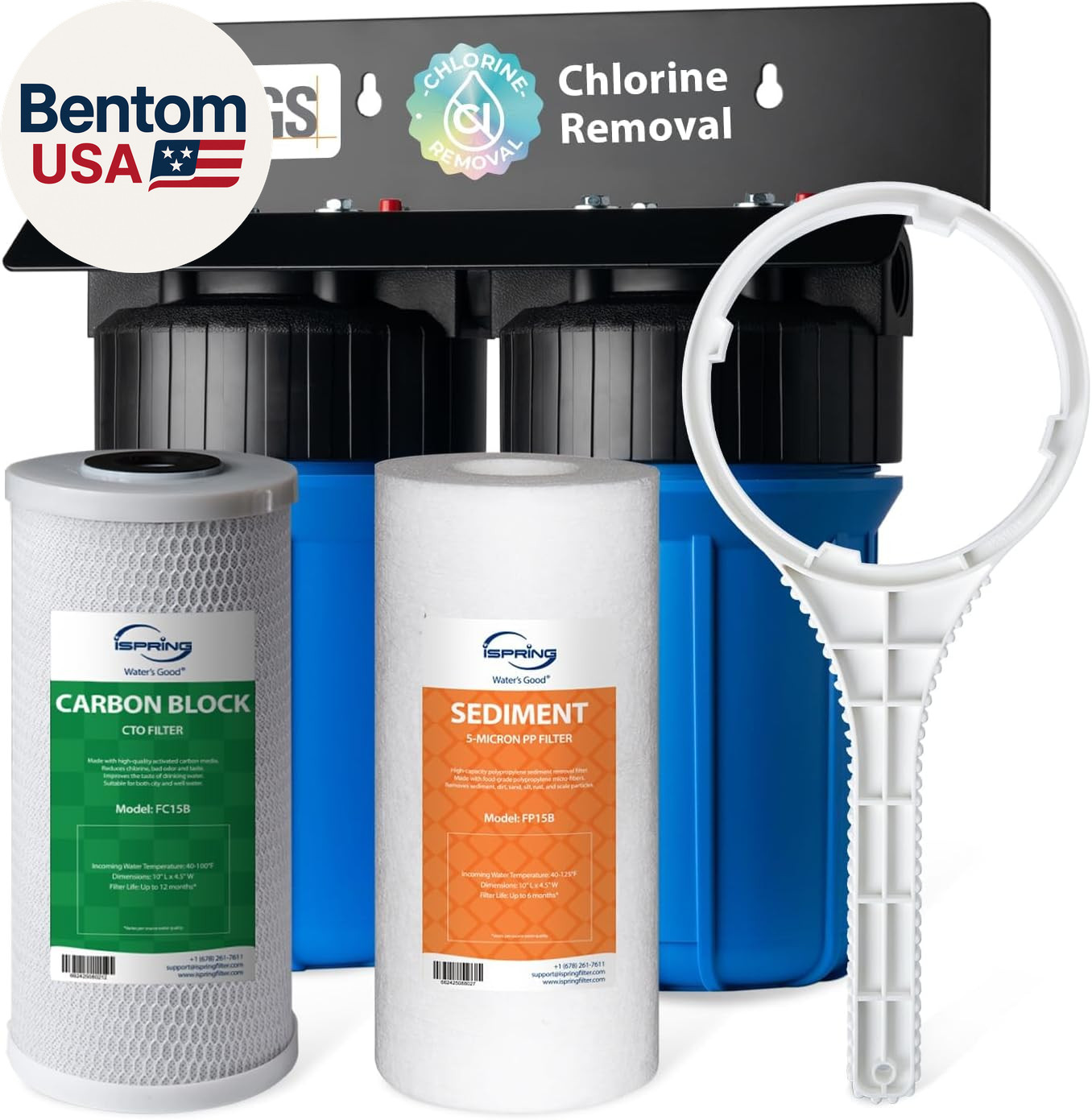 WGB21B 2-Stage Whole House Water Filtration System, with 10″ X 4.5″ Sediment Cto
