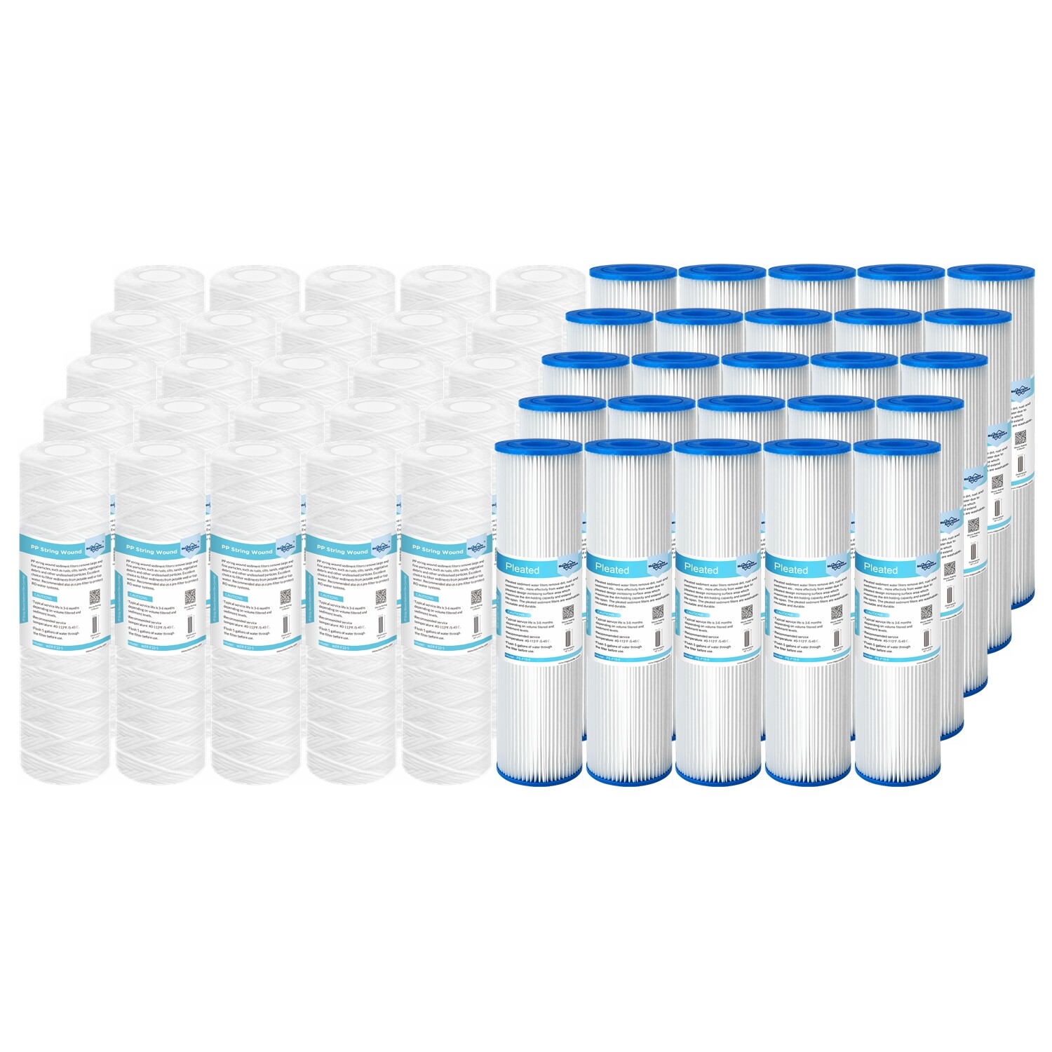 1/5/10/20/30/50 Micron 10″x2.5″ Pleated String Wound Drink Sediment Water Filter