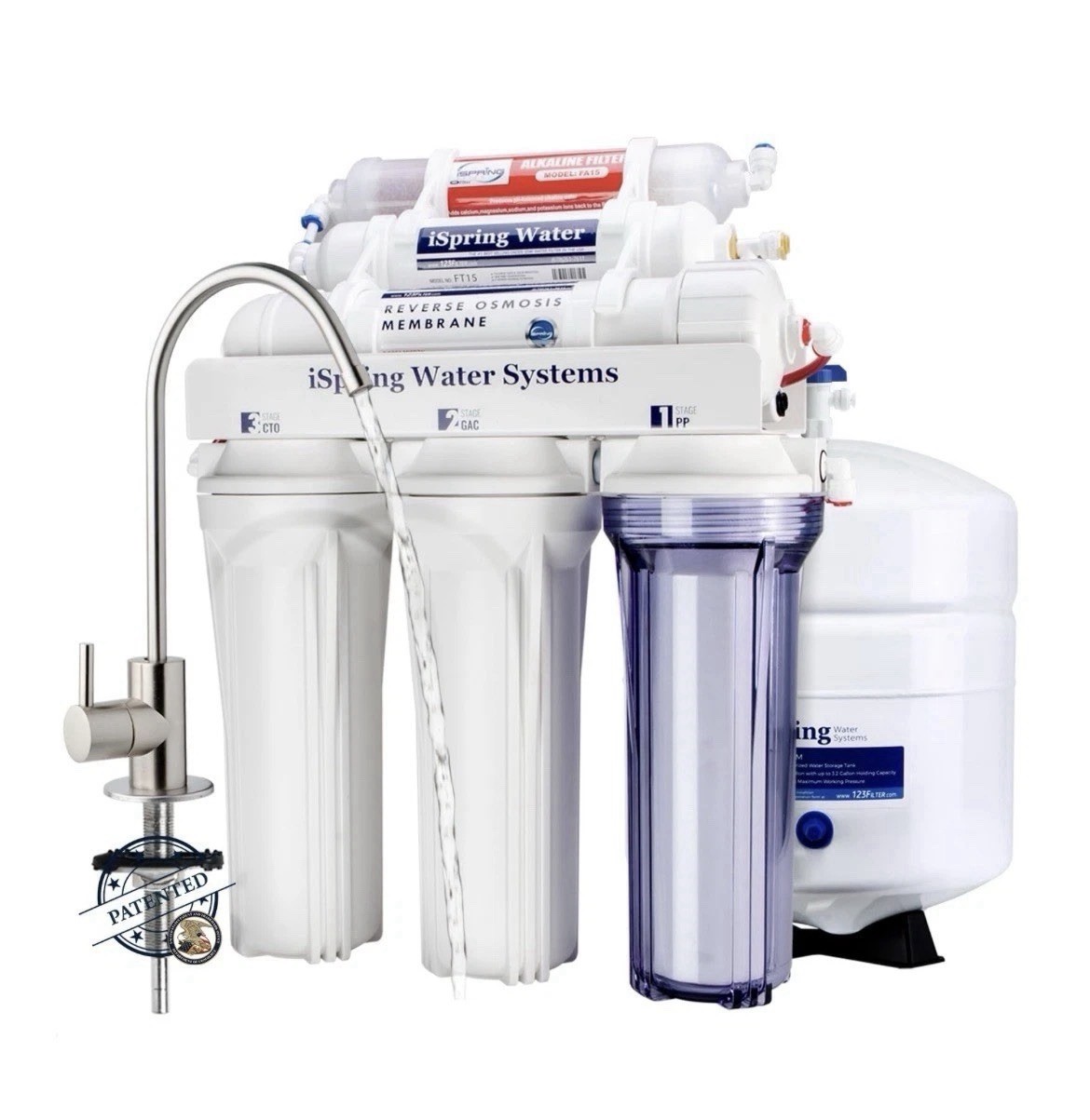 iSpring RCC7AK-BN NSF Certified 6 Stage Reverse Osmosis System w/Alkaline Filter