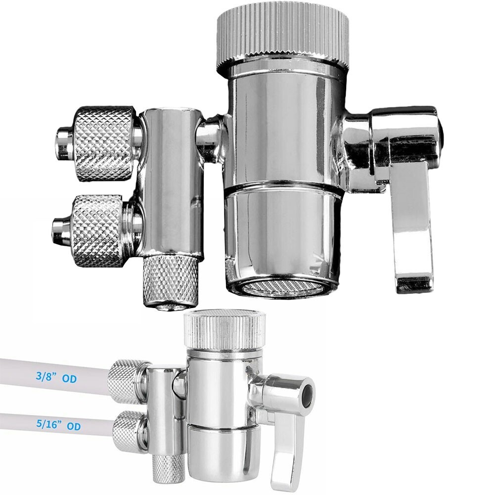 Water Filters purifiers Two Way Faucet Filter Diverter Valve 3/8in & 5/16in out