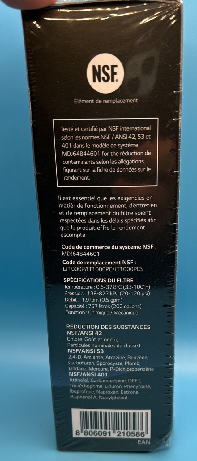 LG LT1000P/PC/PCS Refrigerator Water Filter Replacement Brand New Sealed