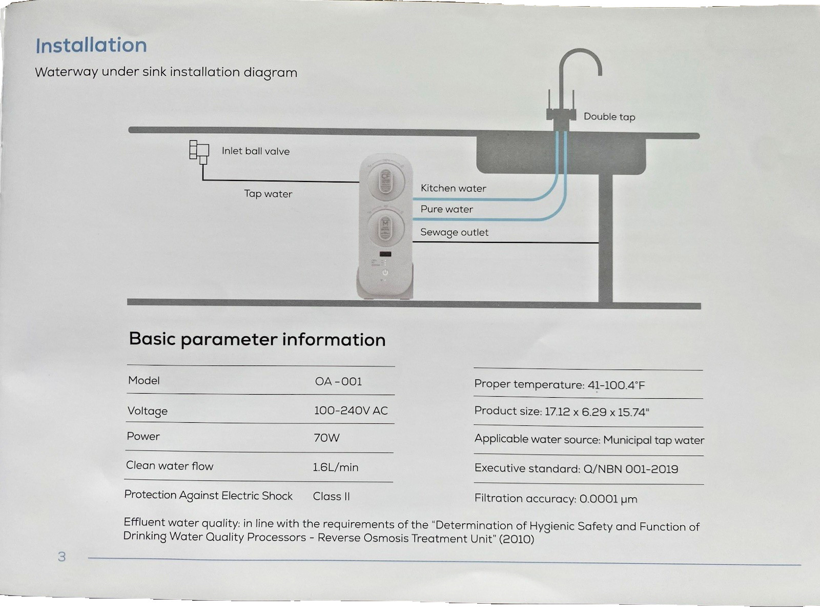 Tankless Reverse Osmosis System 600GPD Under Sink Water Filter RO Purification