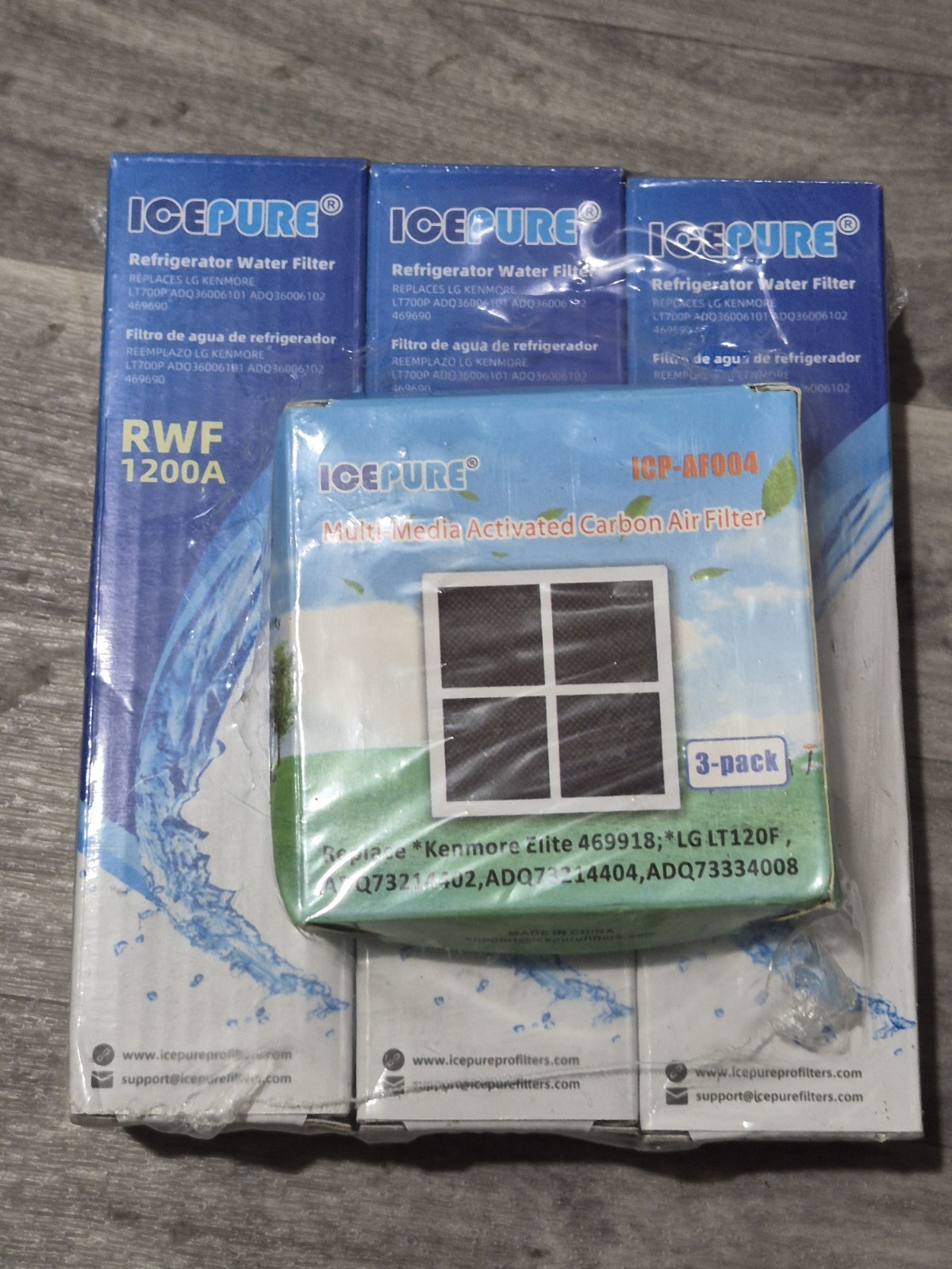 NEW ICEPURE LG/Kenmore Refrigerator Water & Air Filters – 6 Pack