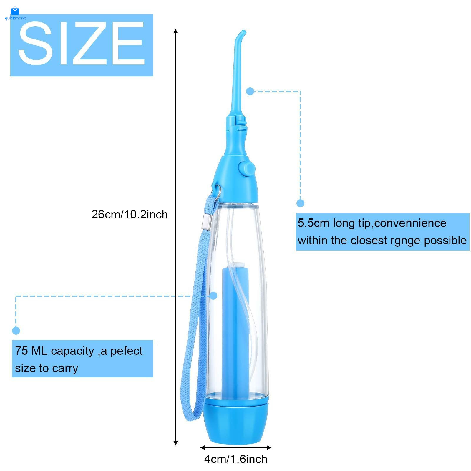 Water Dental Flosser for Teeth Oral Irrigator 1 Count (Pack of 1), Blue