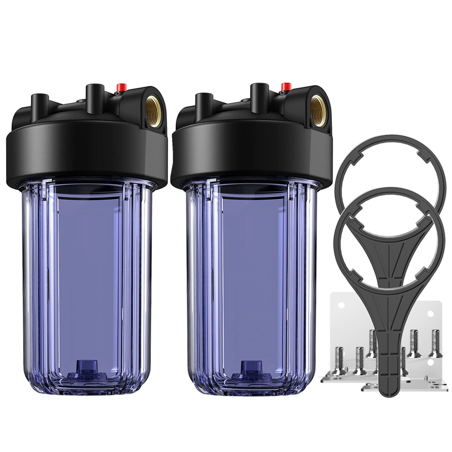 2 Pack 10 Inch Clear Home RO Whole House Water Filter Housing 4.5″ x 10″ System