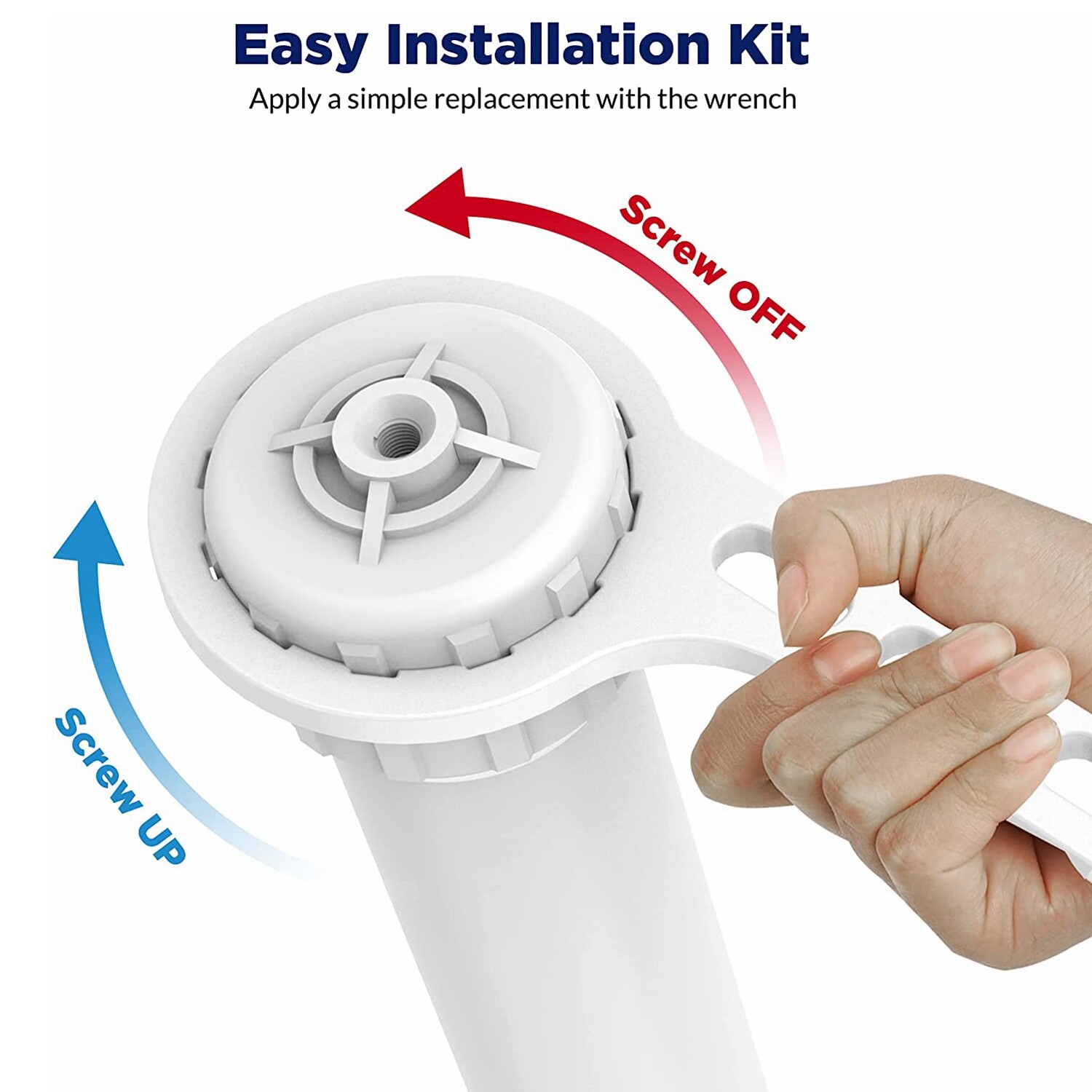 100 GPD RO Membrane Reverse Osmosis System Water Filter Housing+Fittings+Wrench
