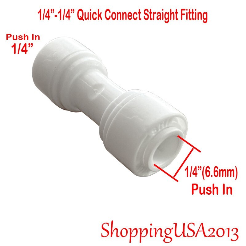 10Pcs 1/4″-1/4″ Quick Connect Push Fit Straight Fitting Connector RO Water