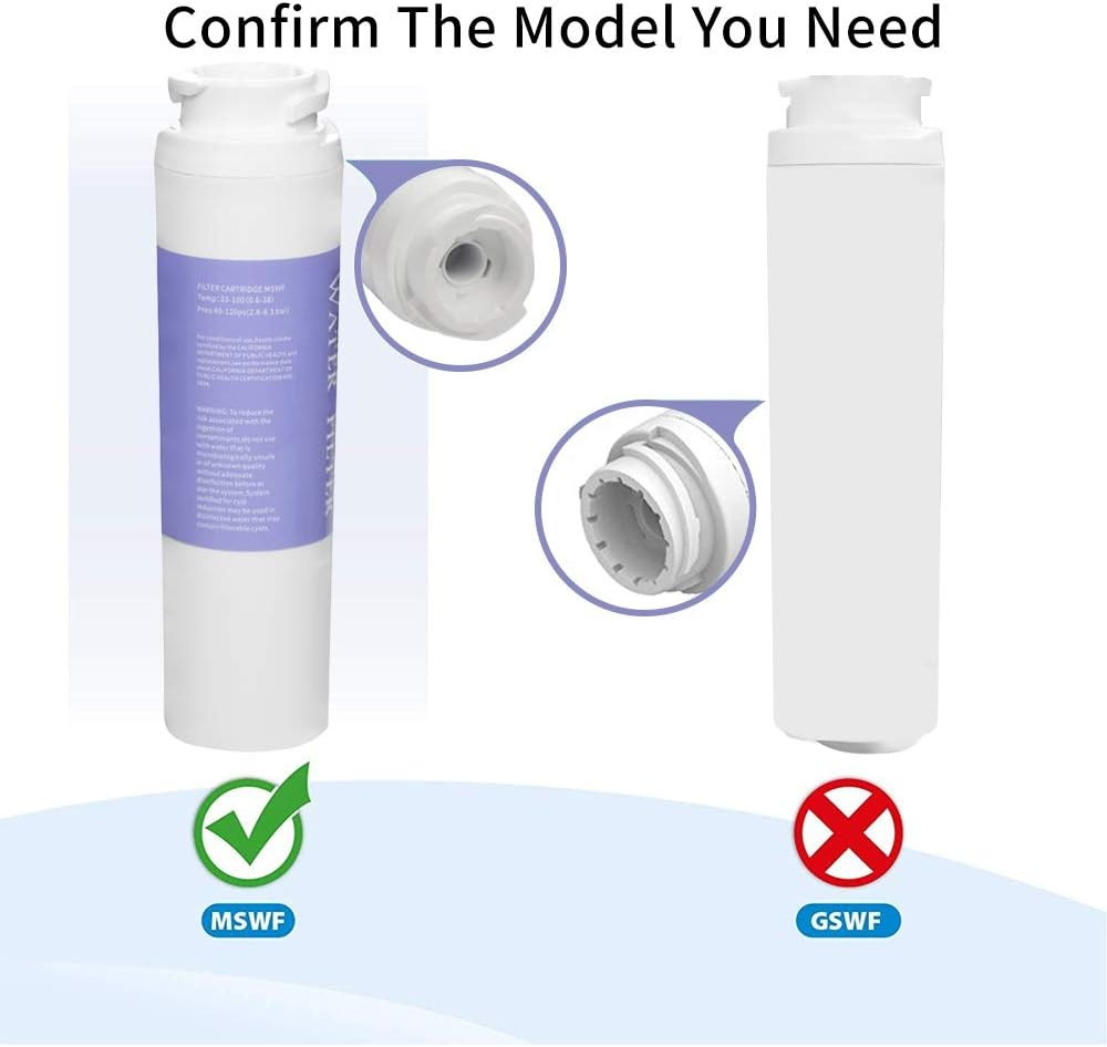 2 Pack PONNIC MSWF Refrigerator Water Filter for GE MSWF Replacement Cartridge