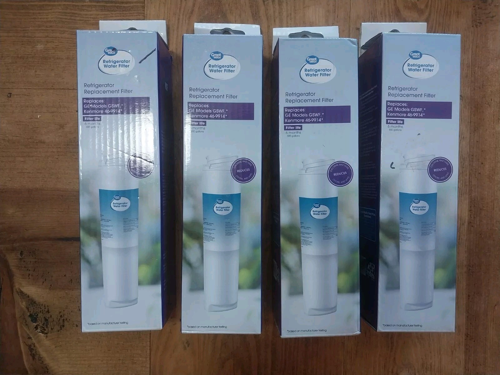 4 New Great Value Refrigerator Filter Model No. 46-9914 Replacement for GE GSWF