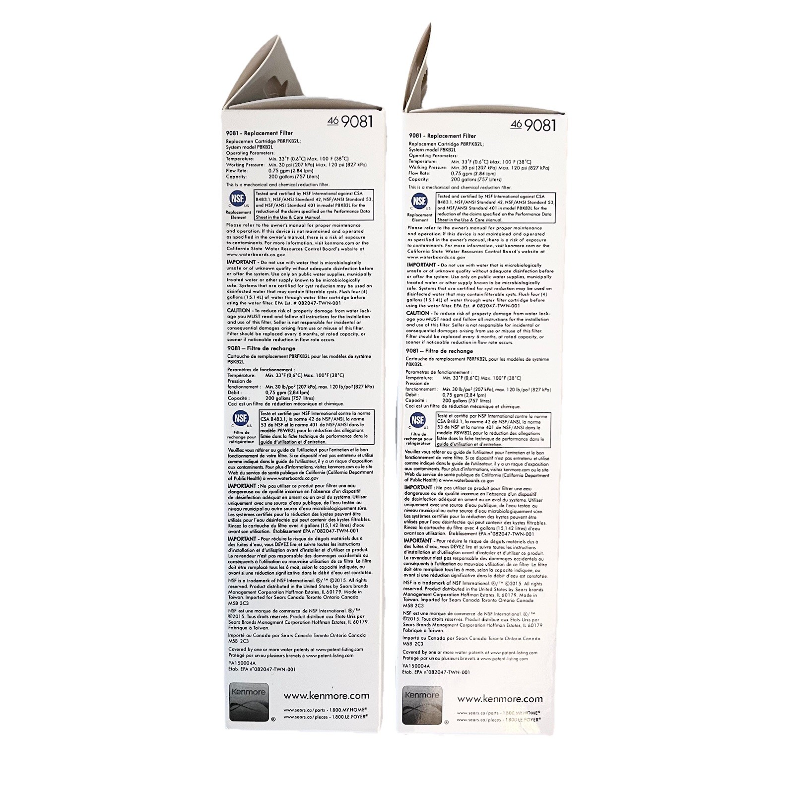 Kenmore 9081 – 469081 46-9930 Refrigerator Water Filter Replacement – 2 Pack