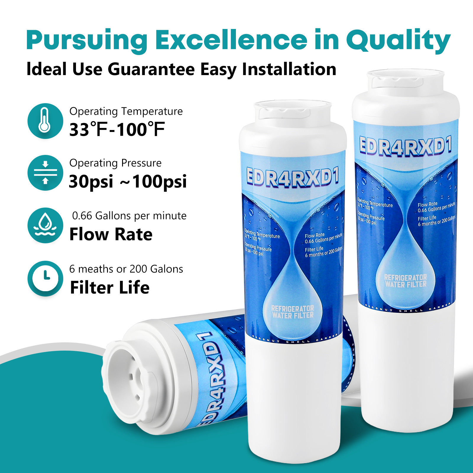 UKF8001 refrigerator water filtration replacement fit for Whirlpool, Maytag