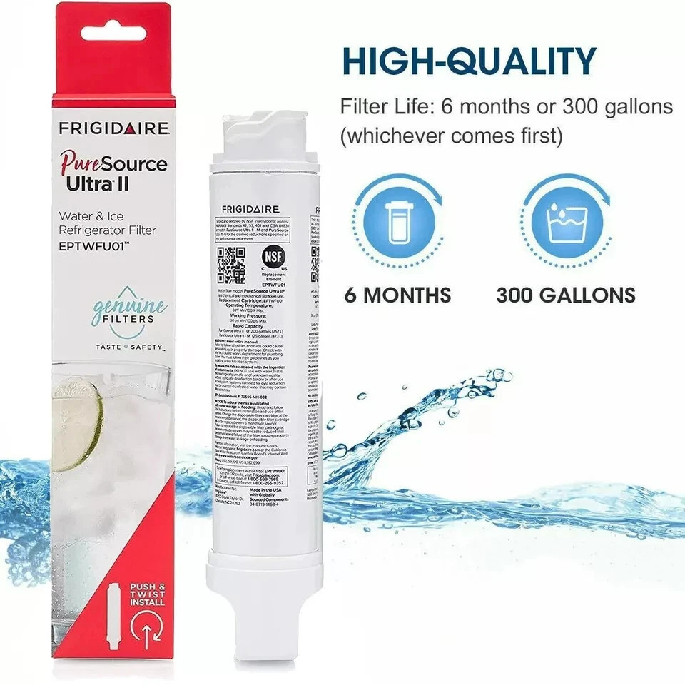 1-2Pcs Frigidaire EPTWFU01 Pure Source Ultra II Refrigerator Water Filter Sealed