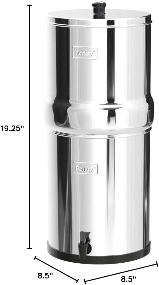 Effortless Stainless Steel 2.25 Gallon Gravity Water Filter – Long-Lasting BB9-2
