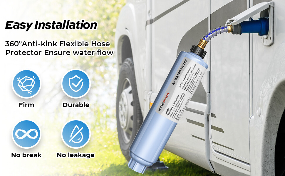 KingRVer Water Filter Hose Protector RV Inline Hose Water Filter Camper Filter