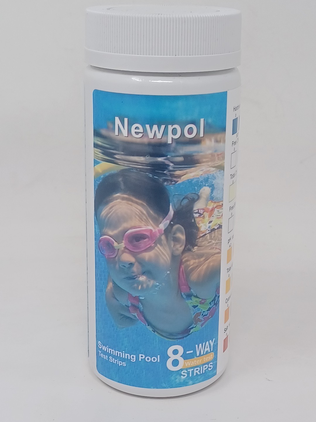 1 Newpol 8-in-1 Pool Test Strips, 100 Strips Water Testing for Swimming Pool