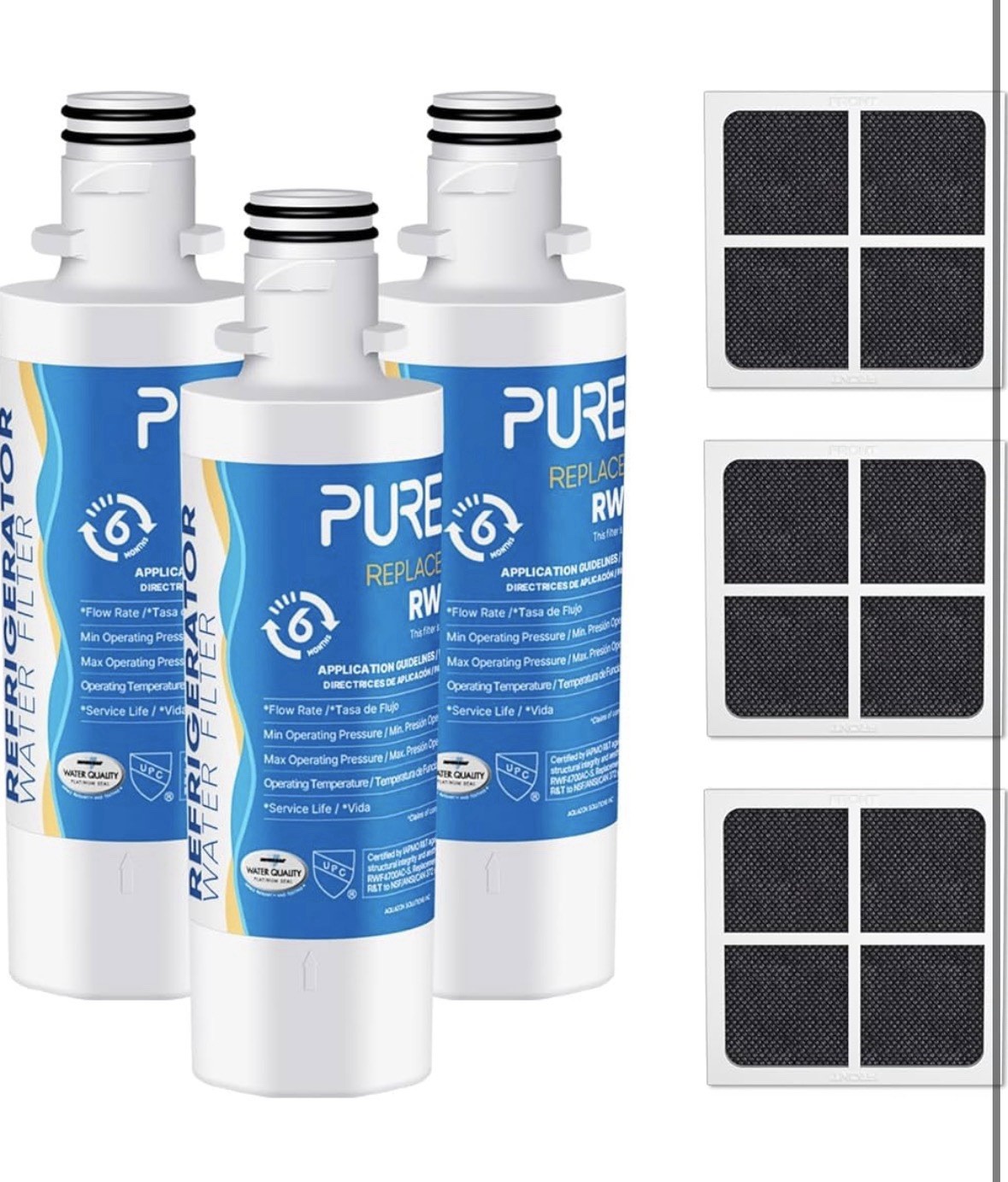 PUREPLUS ADQ747935 Replacement for LG LT1000P LT1000 4700AC & Air Filter, 3Pack