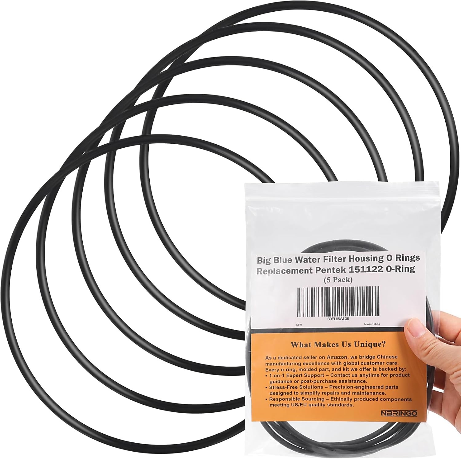 5-Pack Big Blue Water Filter Housing O Ring – Replacement Pentek 151122 O-Rings