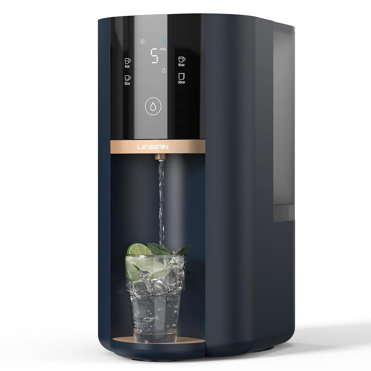 5-Stage Countertop Reverse Osmosis Water Filter with UV & 360° Swivel Base