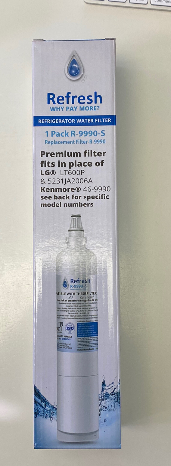 Refresh Premium Refrigerator Water Filter R-9990-S for LG LT600P / Kenmore More