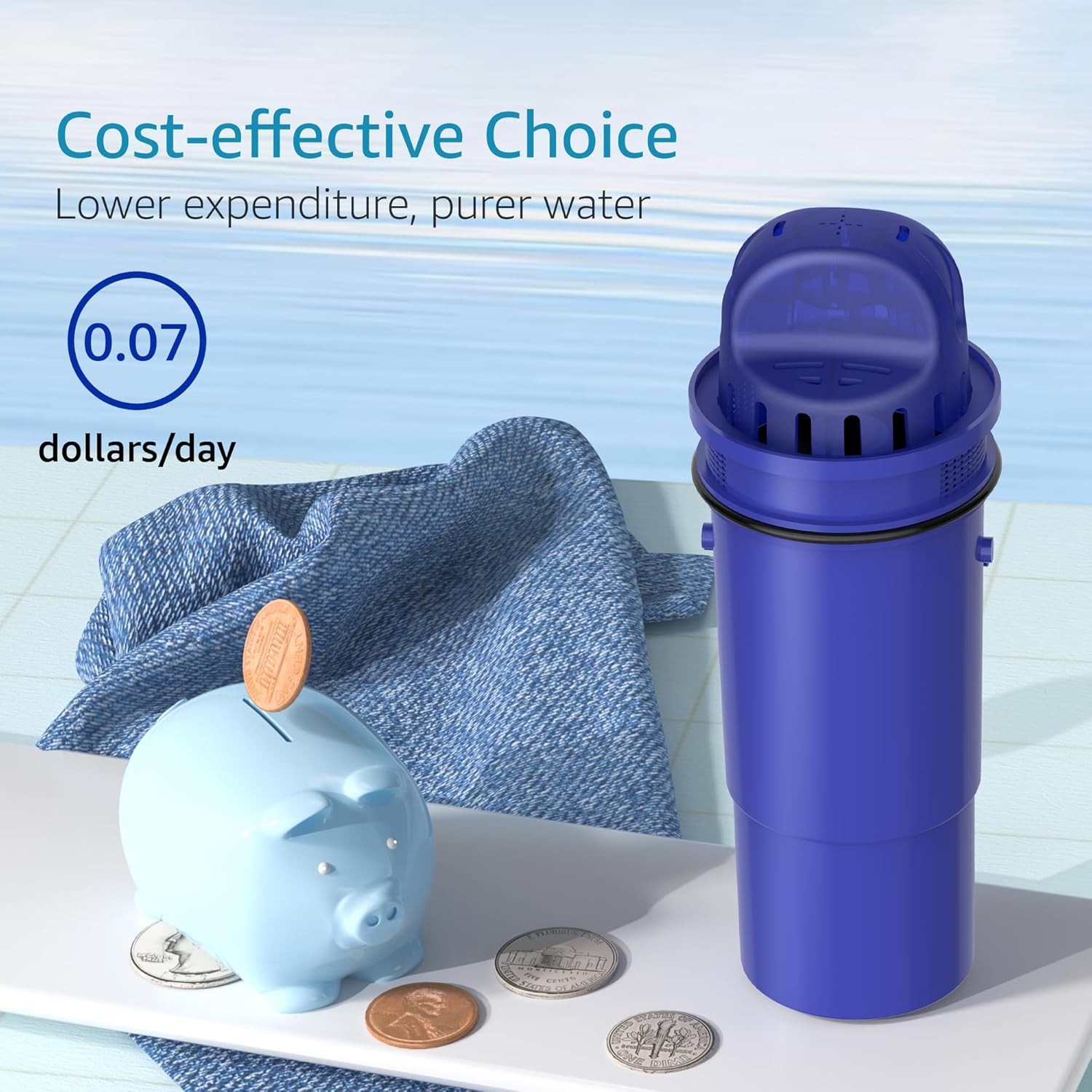 AQUA CREST Pitcher Water Filter,Replacement For PPT700W,CR-1100C,CRF-950Z,4 Pack
