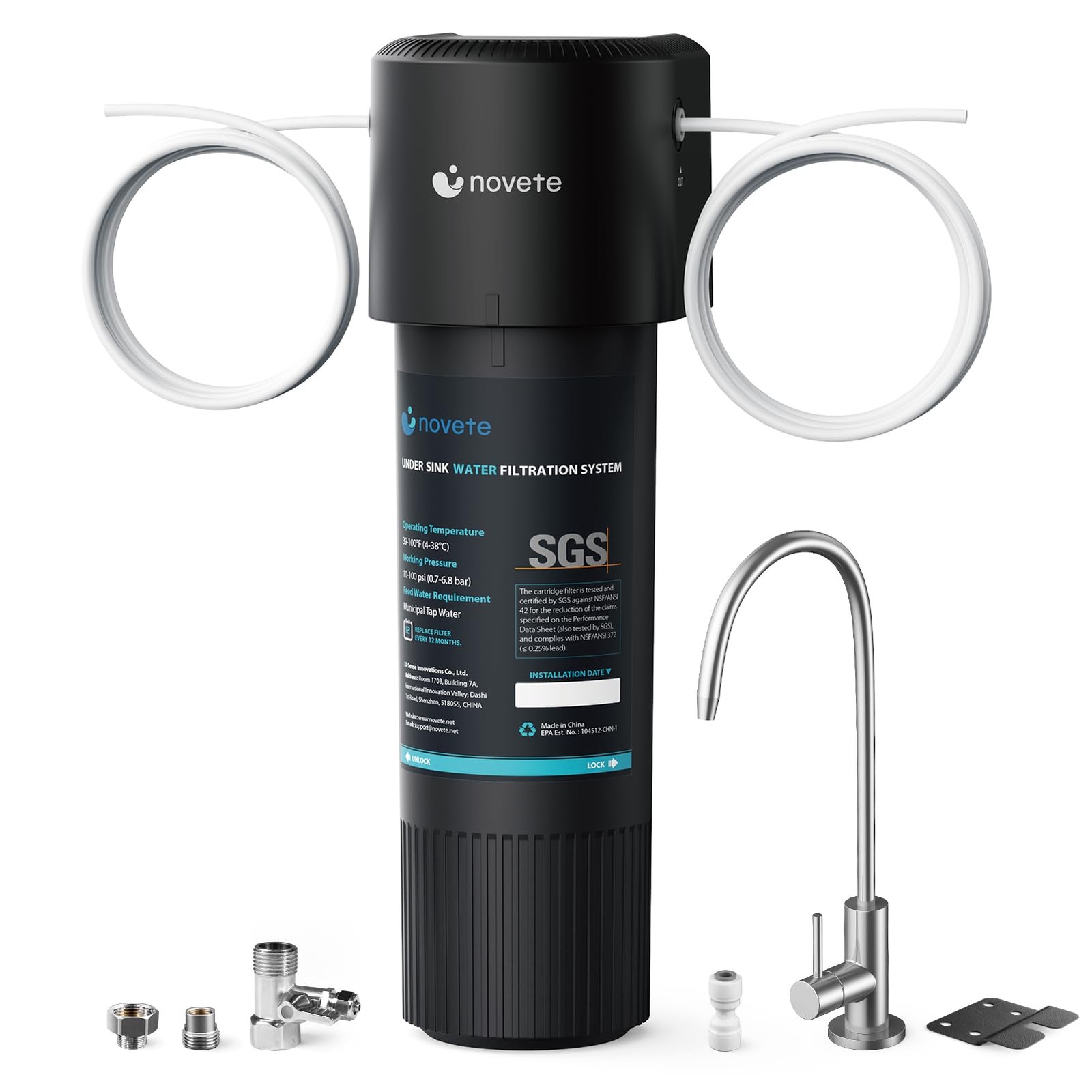 Under Sink Water Filter NSF 42/372 Reduces Chlorine PFAS 30000 Gal