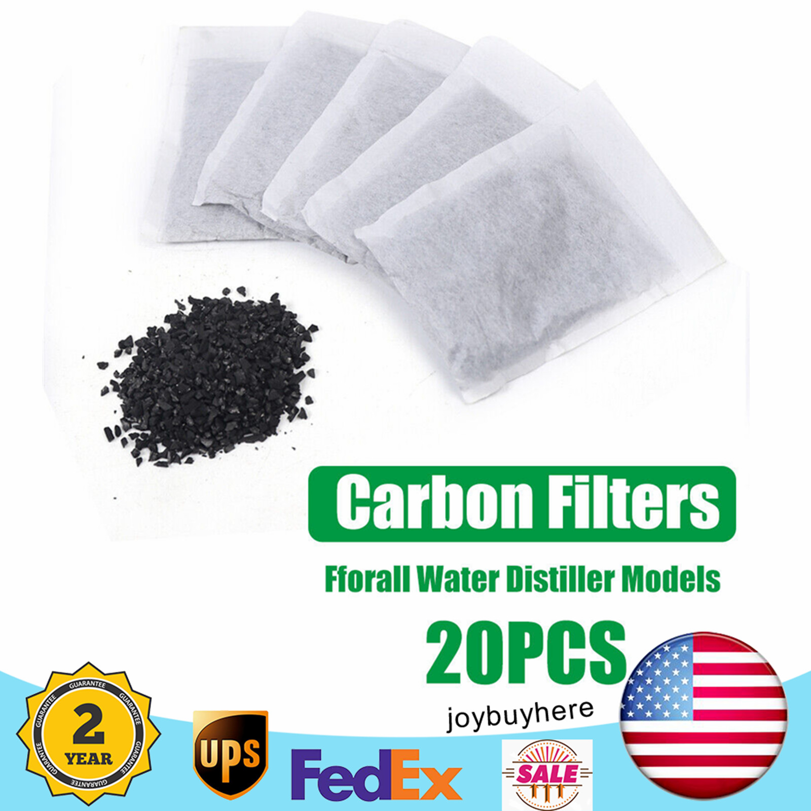 Activated Charcoal Carbon Filter in 20 Bags Packs For Pure Water Distiller SALE