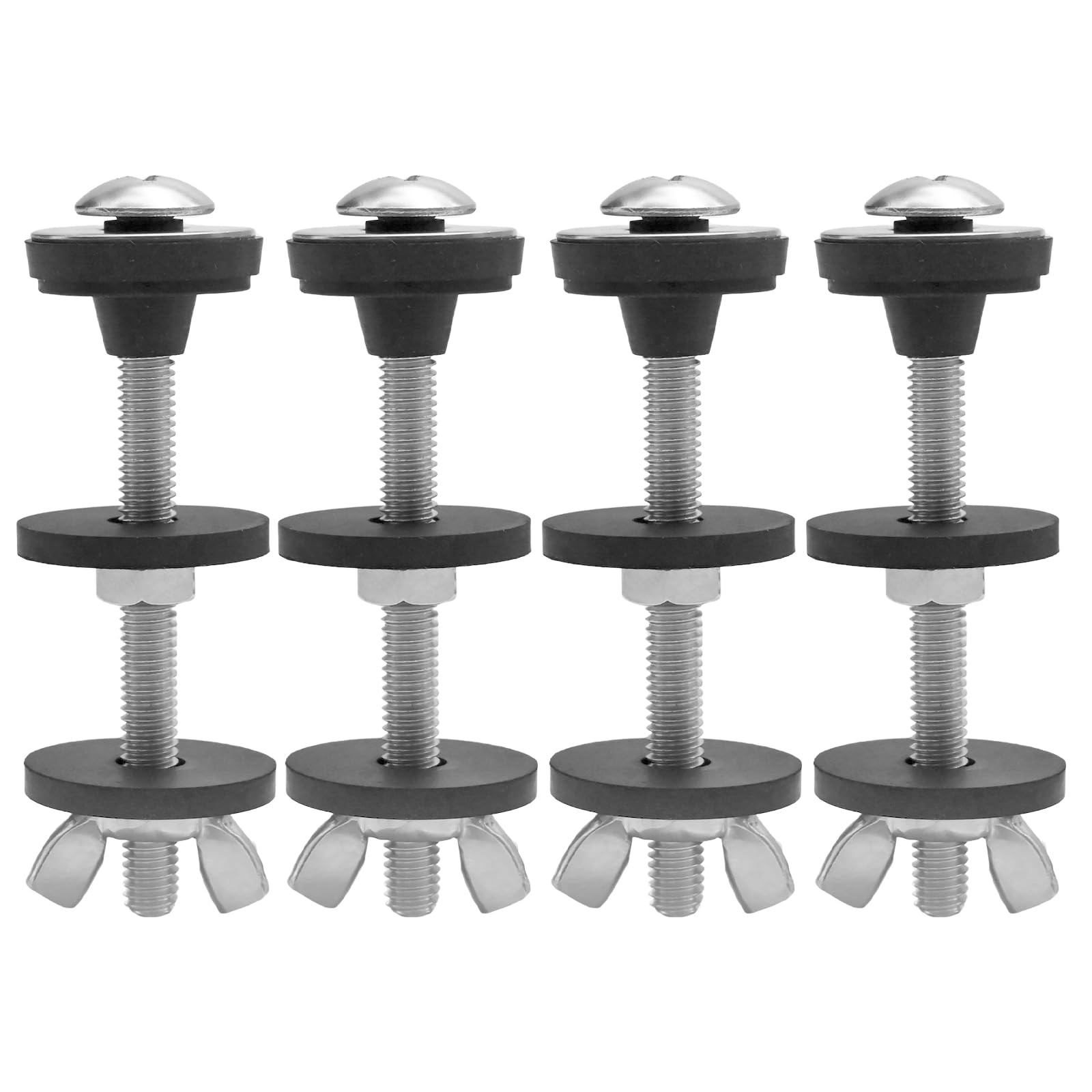 4 PCS Universal Toilet Tank To Bowl Bolt Kit Heavy Duty Stainless Steel