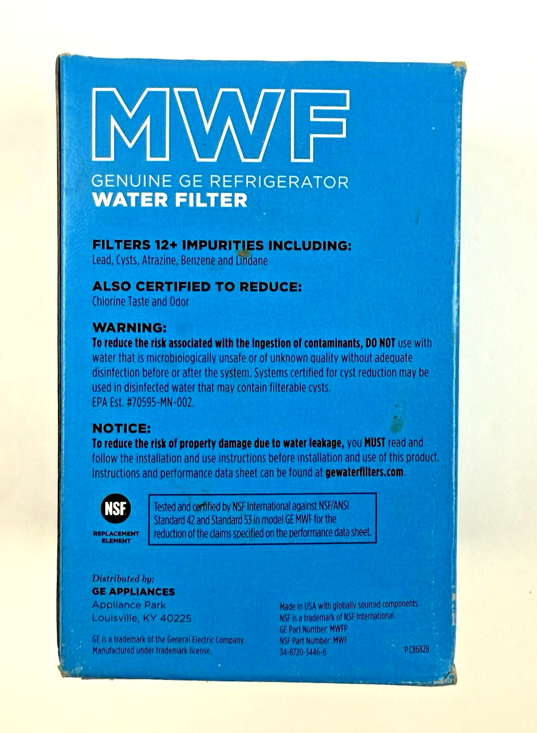 NEW GE MWF Refrigerator Water Filter SmartWater NSF 42/53 Sealed Free Ship