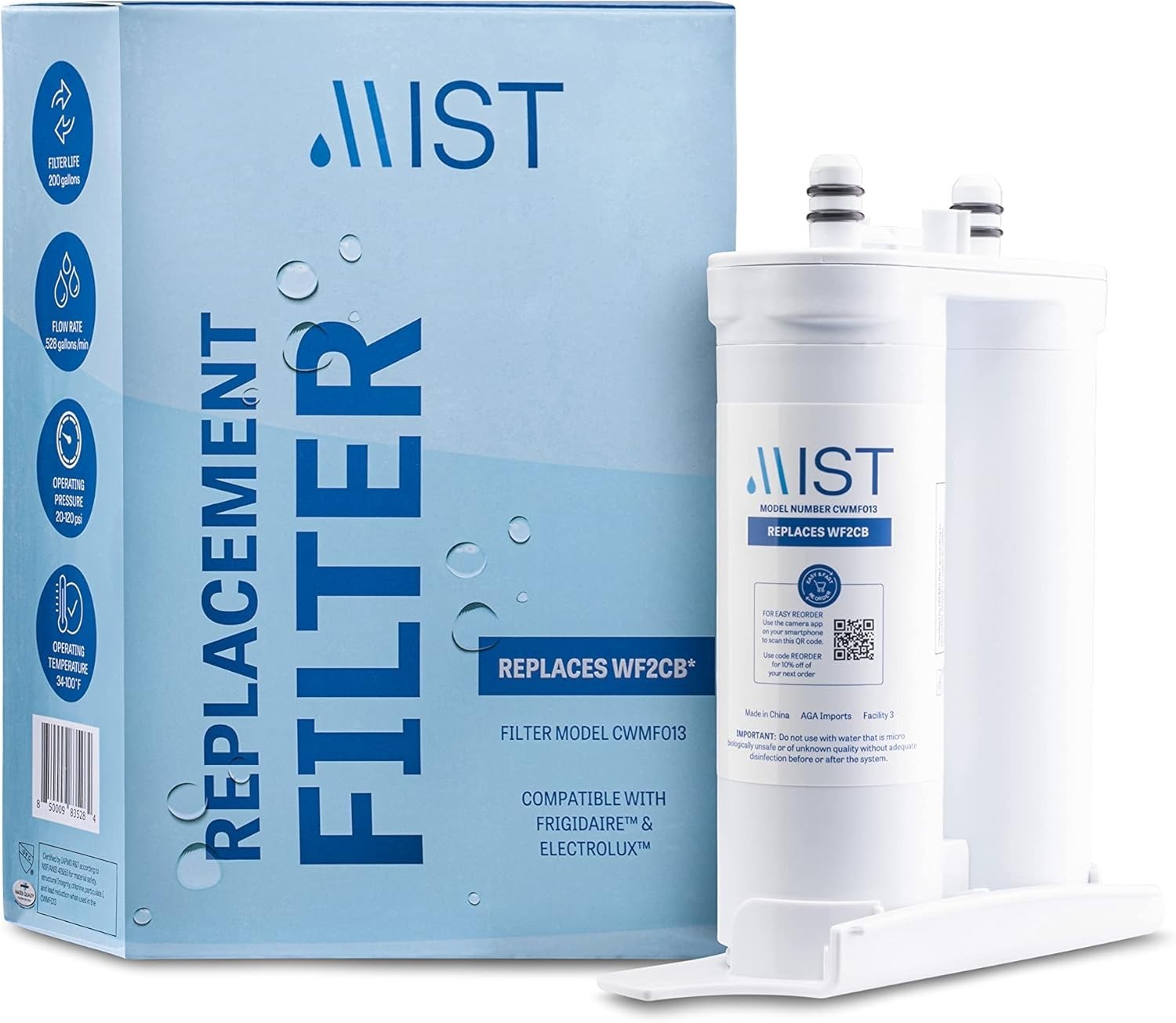 Carbon Fiber Water Filter Replacement Compatible with WF2CB, 1 Pack