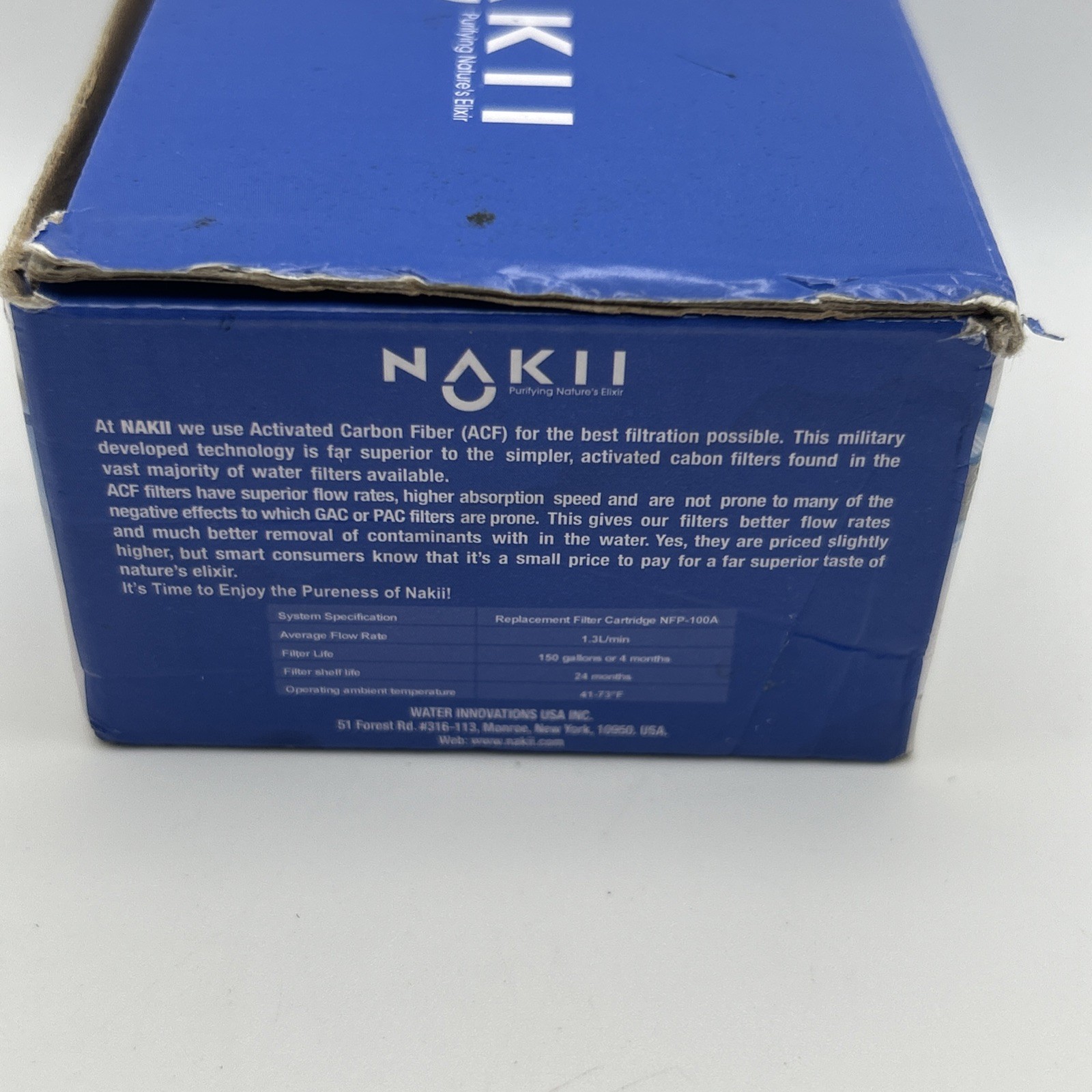 Nakii Water Pitcher Replacement Filter for NFP-100, 1 Count NEW
